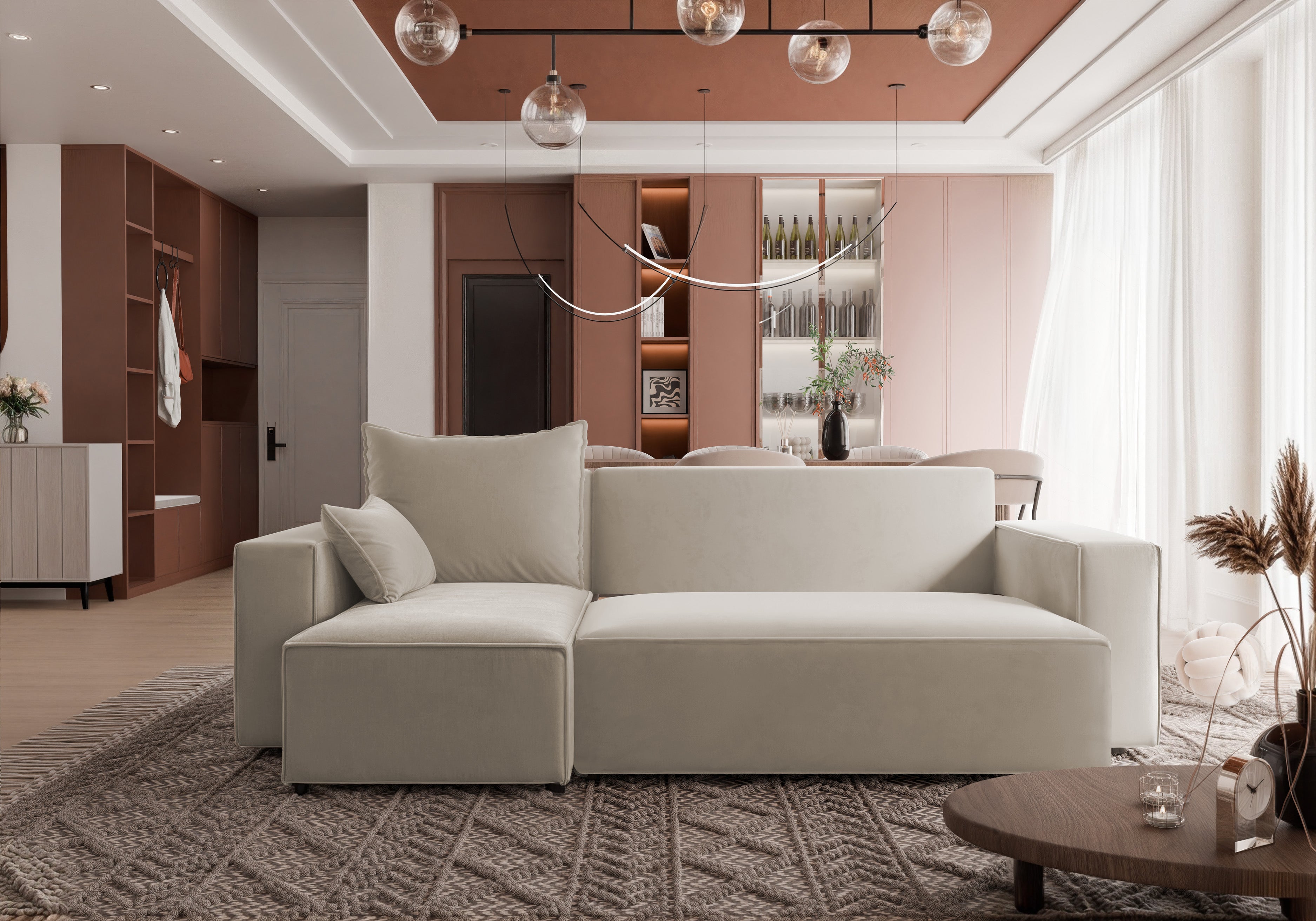 Ecksofa mit Schlaffunktion Tobi Velour