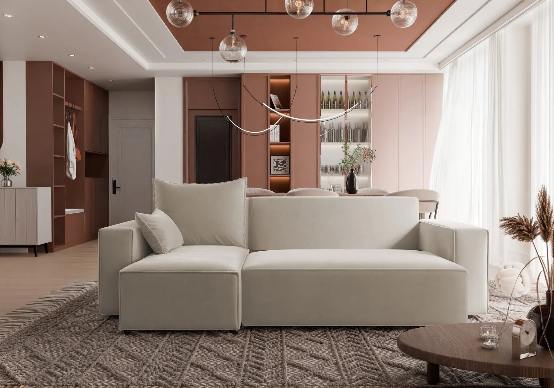 Ecksofa mit Schlaffunktion Tobi Velour