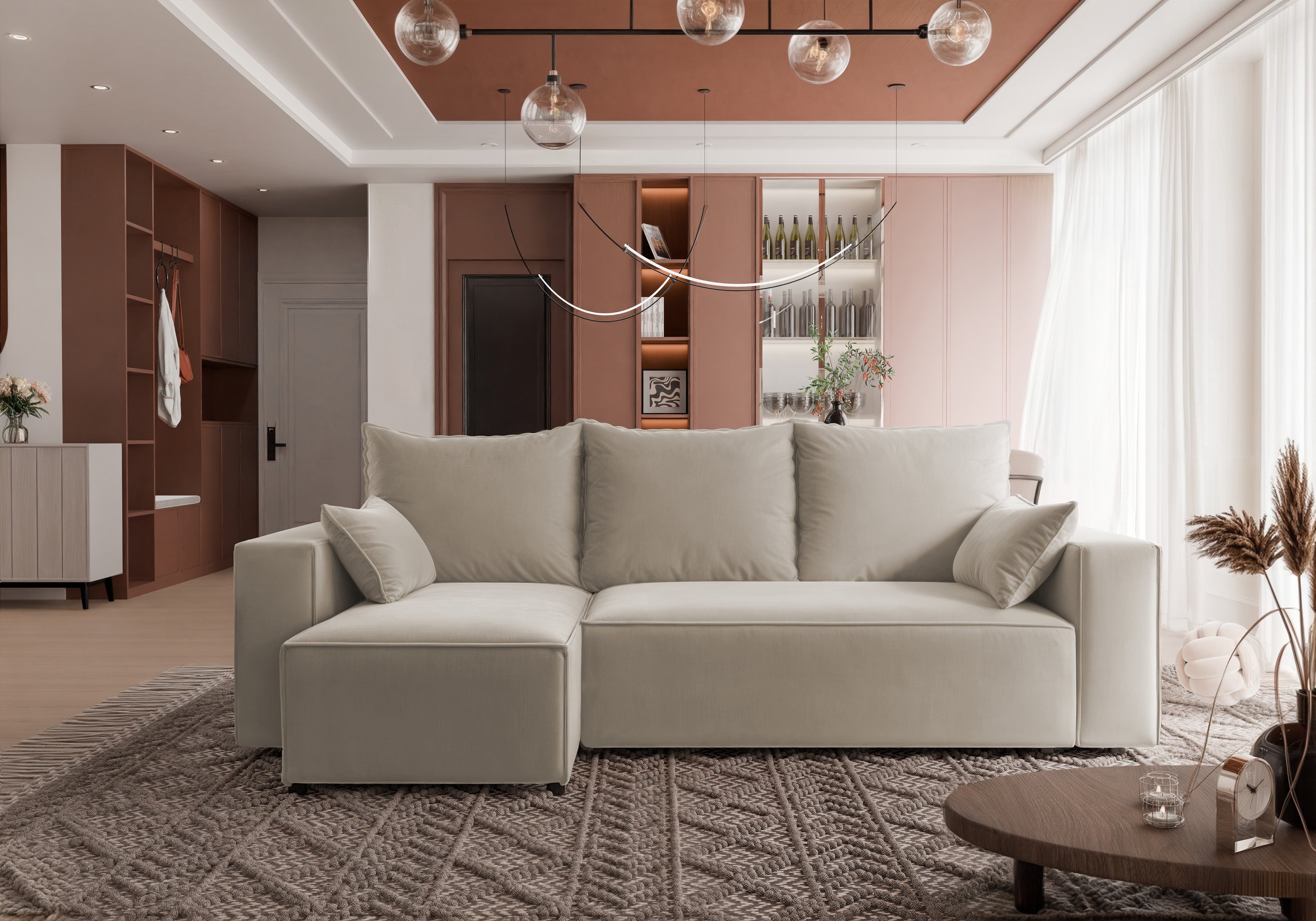 Ecksofa mit Schlaffunktion Tobi Velour