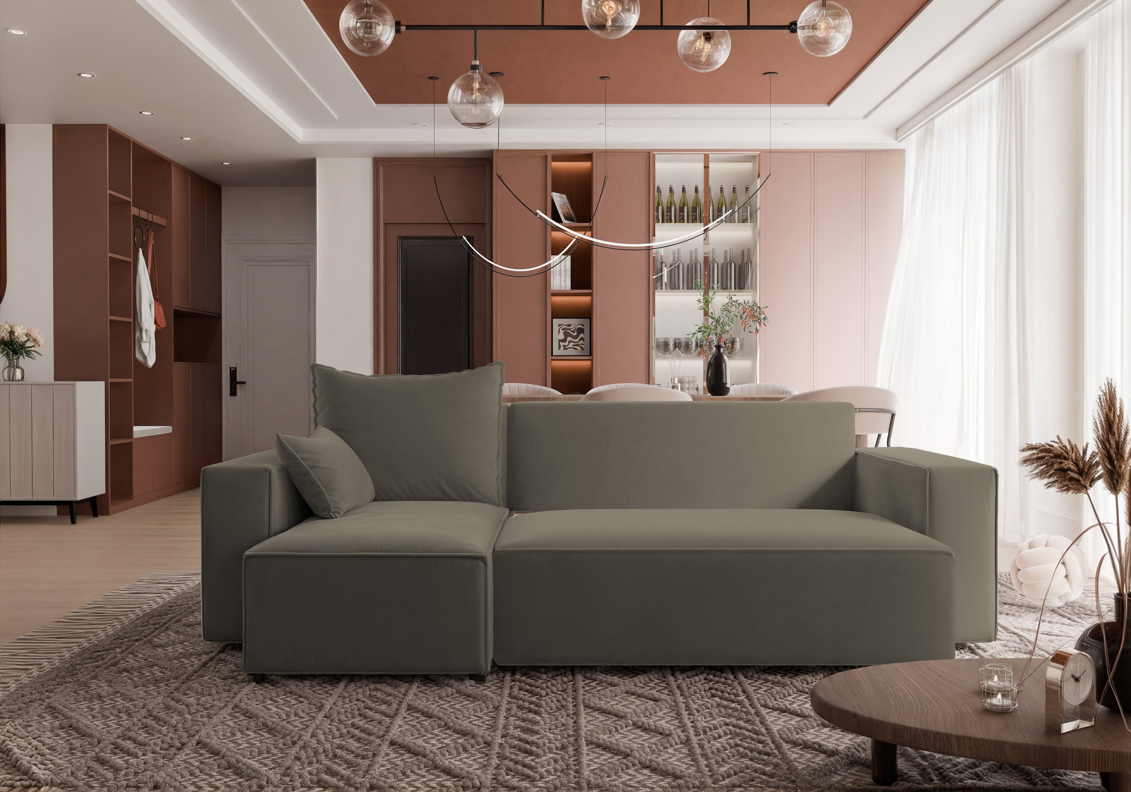 Ecksofa mit Schlaffunktion Tobi Velour