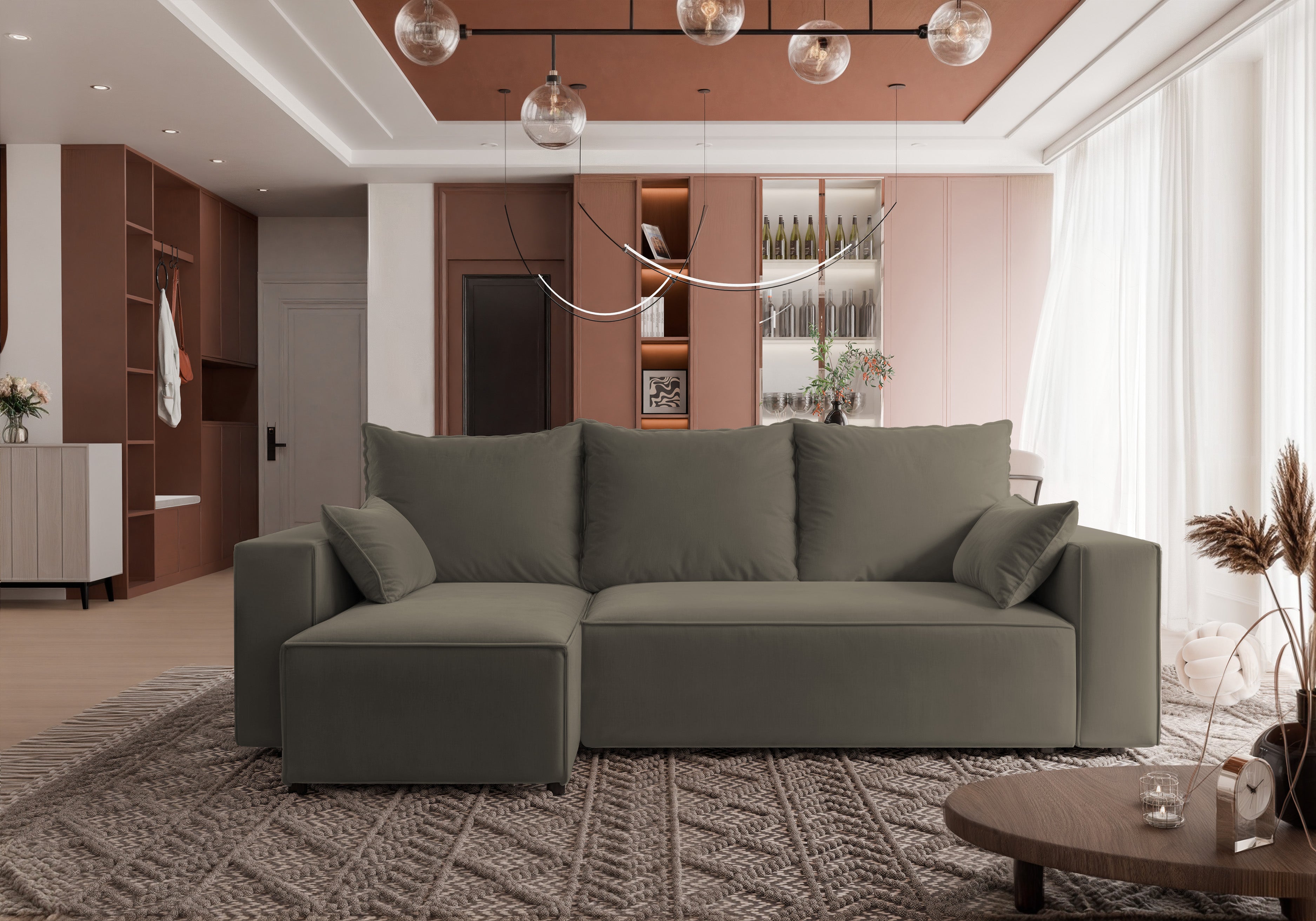 Ecksofa mit Schlaffunktion Tobi Velour