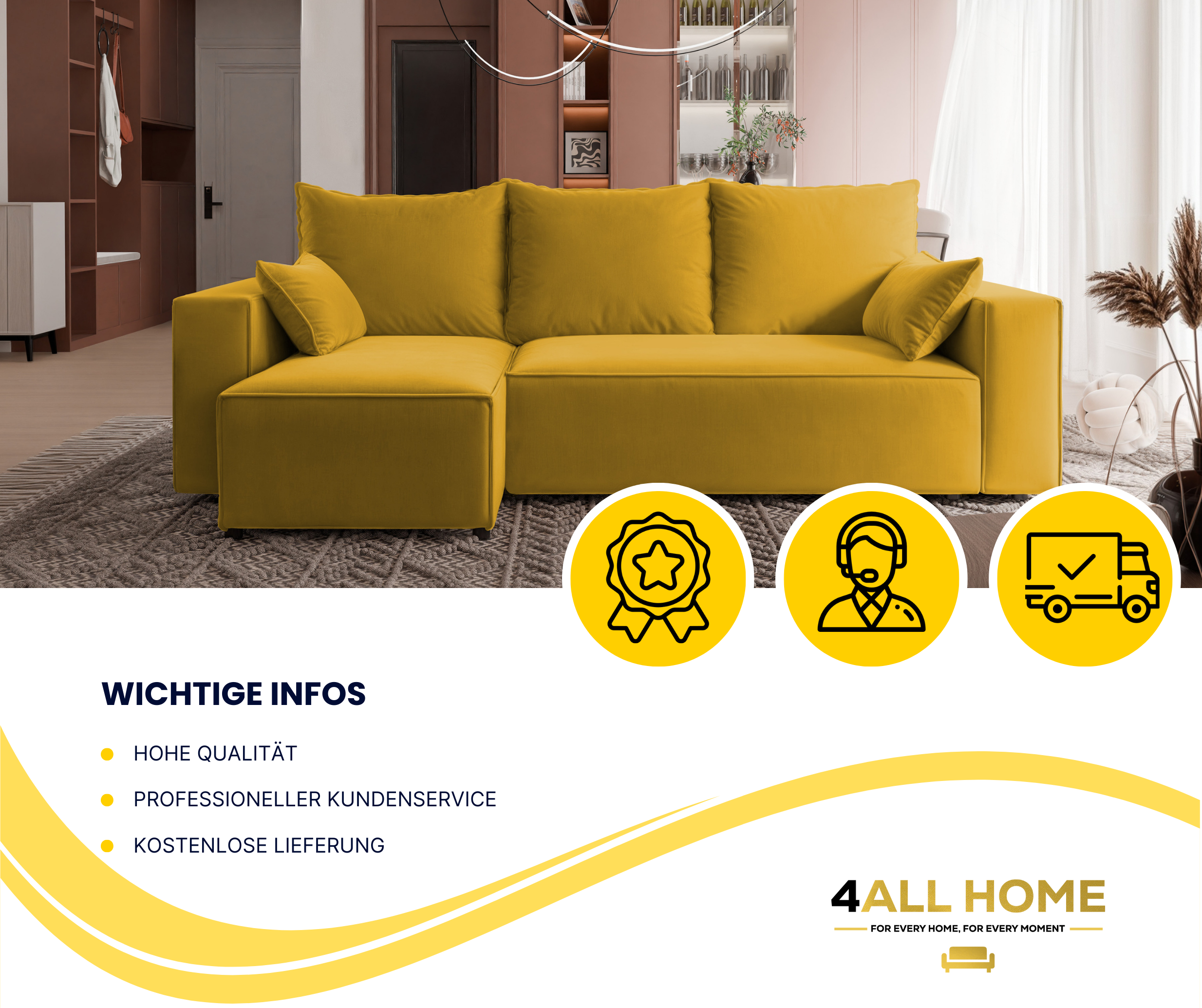 Ecksofa mit Schlaffunktion Tobi Velour