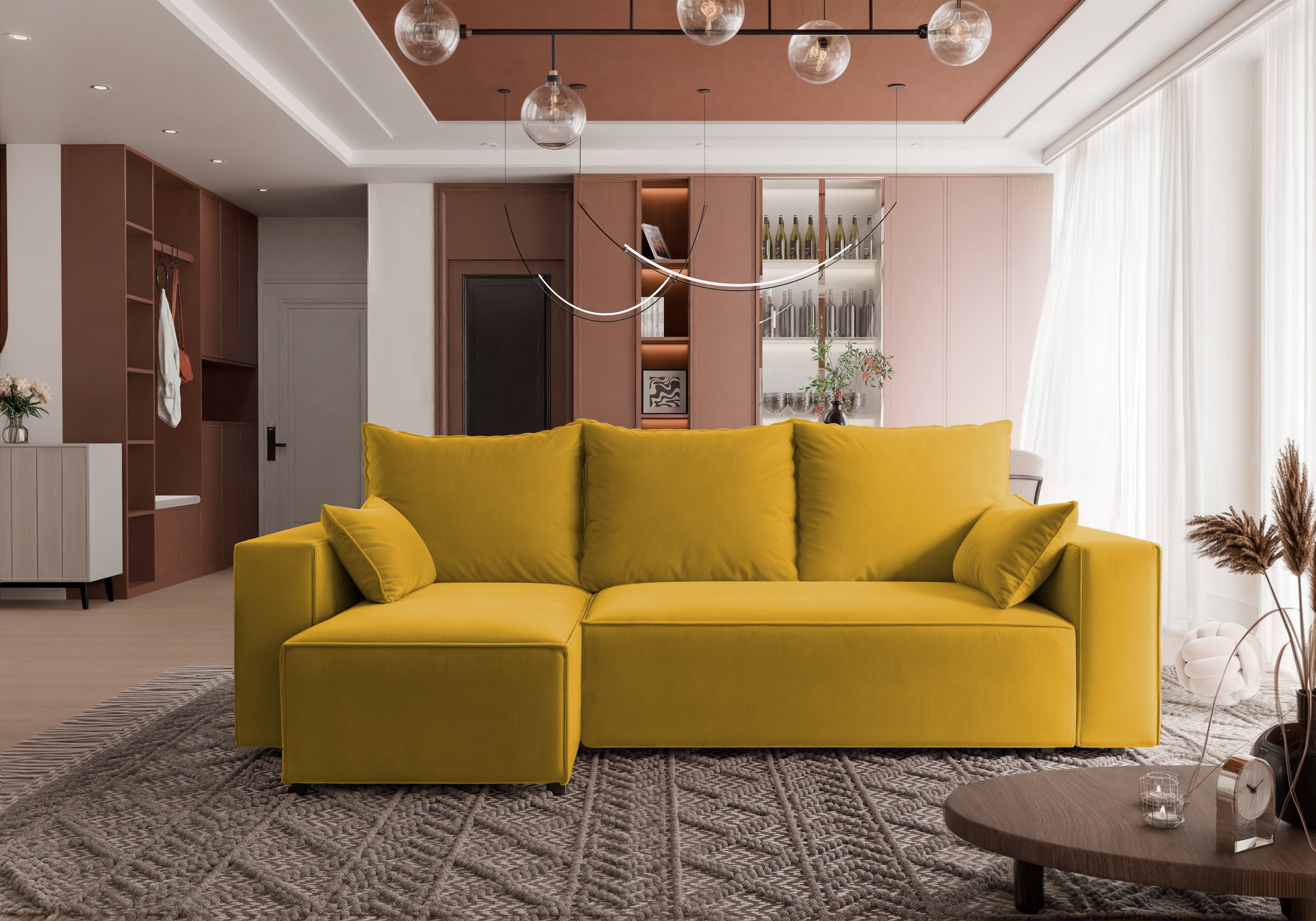 Ecksofa mit Schlaffunktion Tobi Velour