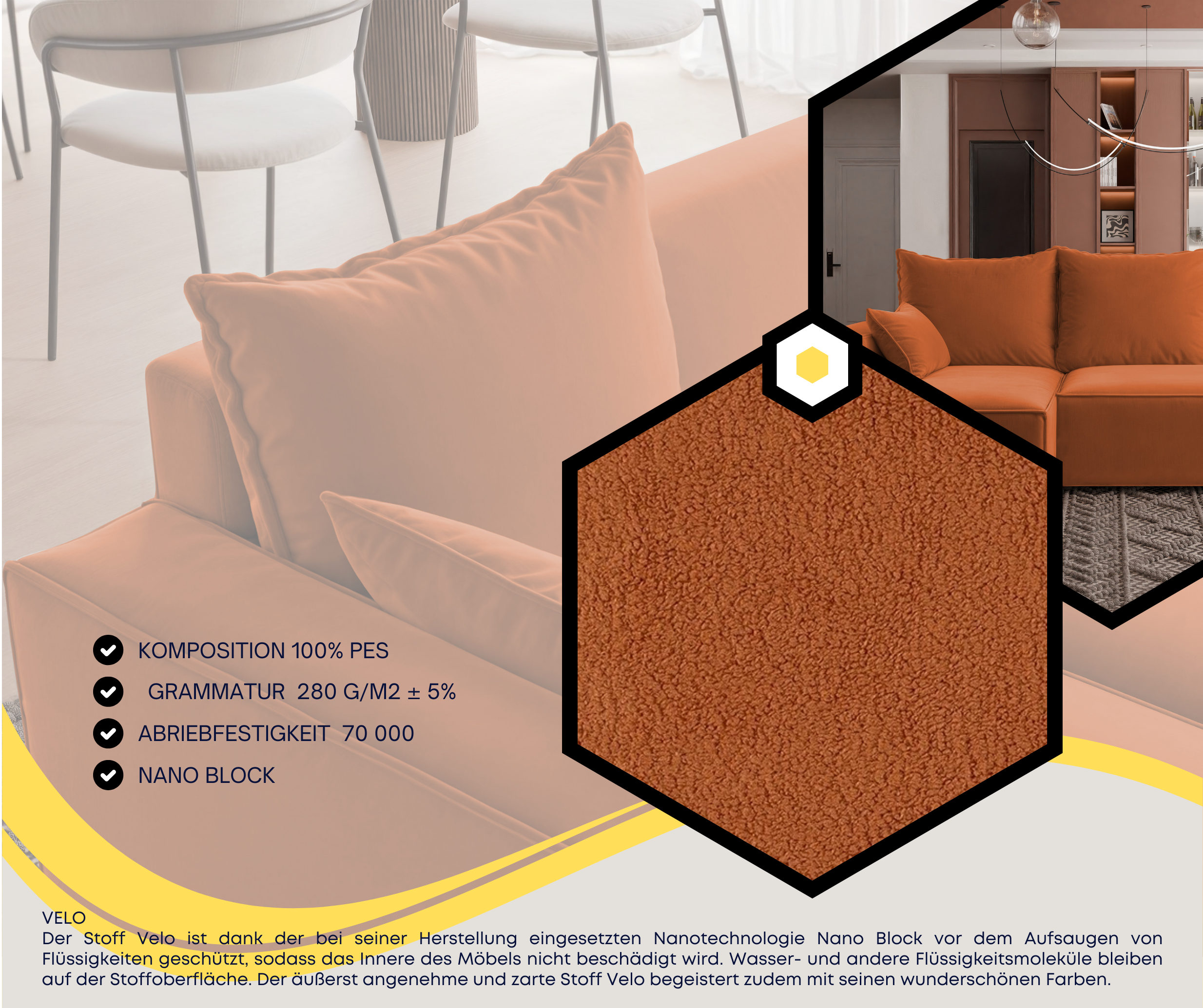 Ecksofa mit Schlaffunktion Tobi Velour