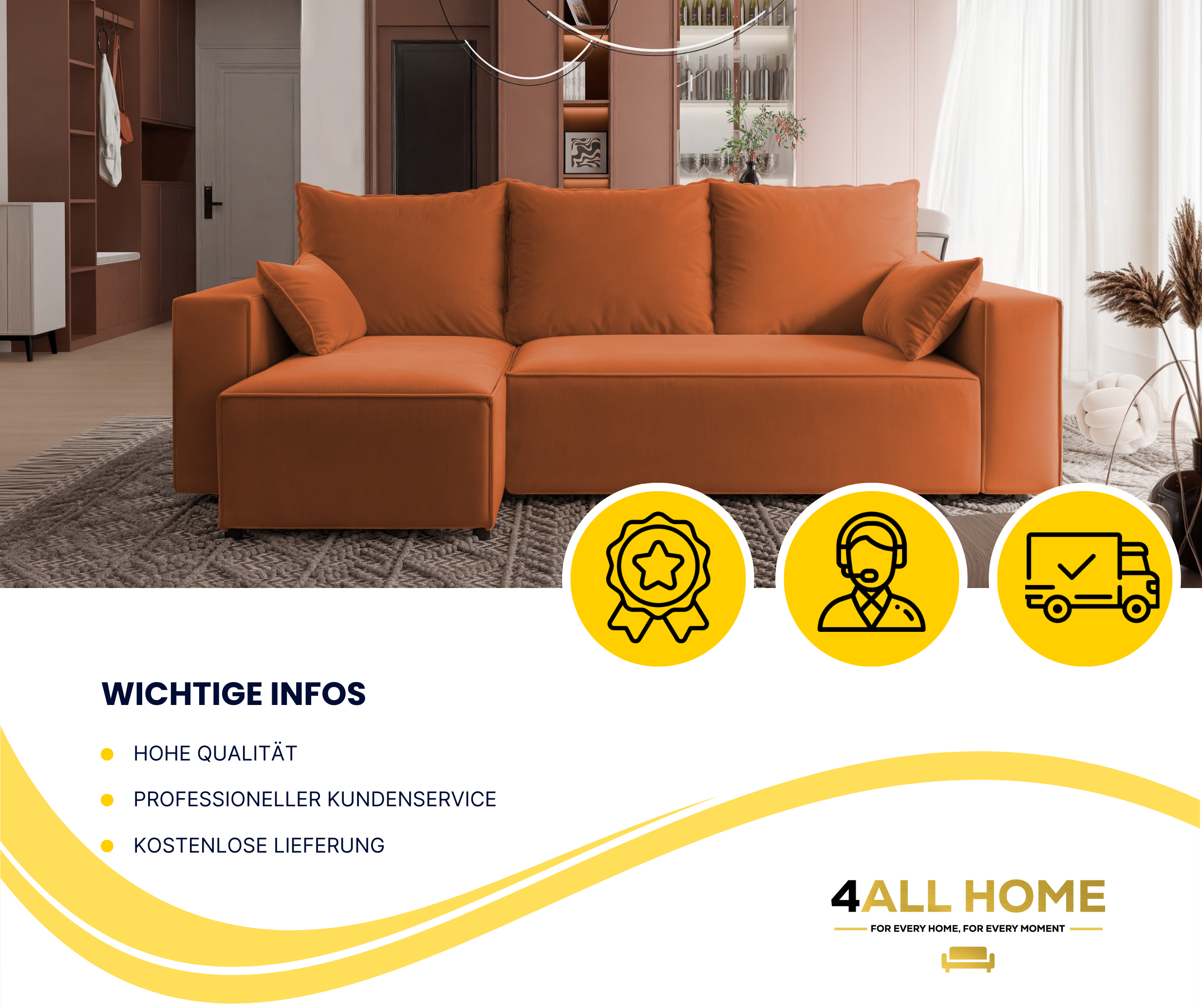 Ecksofa mit Schlaffunktion Tobi Velour