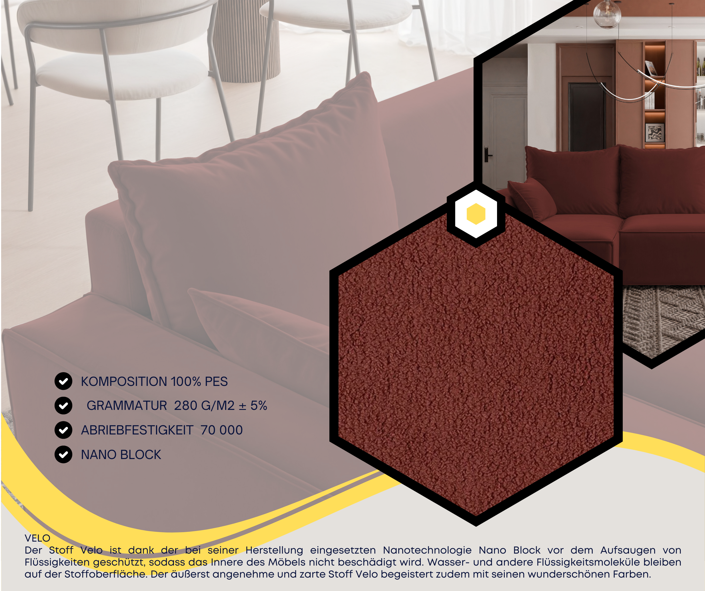 Ecksofa mit Schlaffunktion Tobi Velour