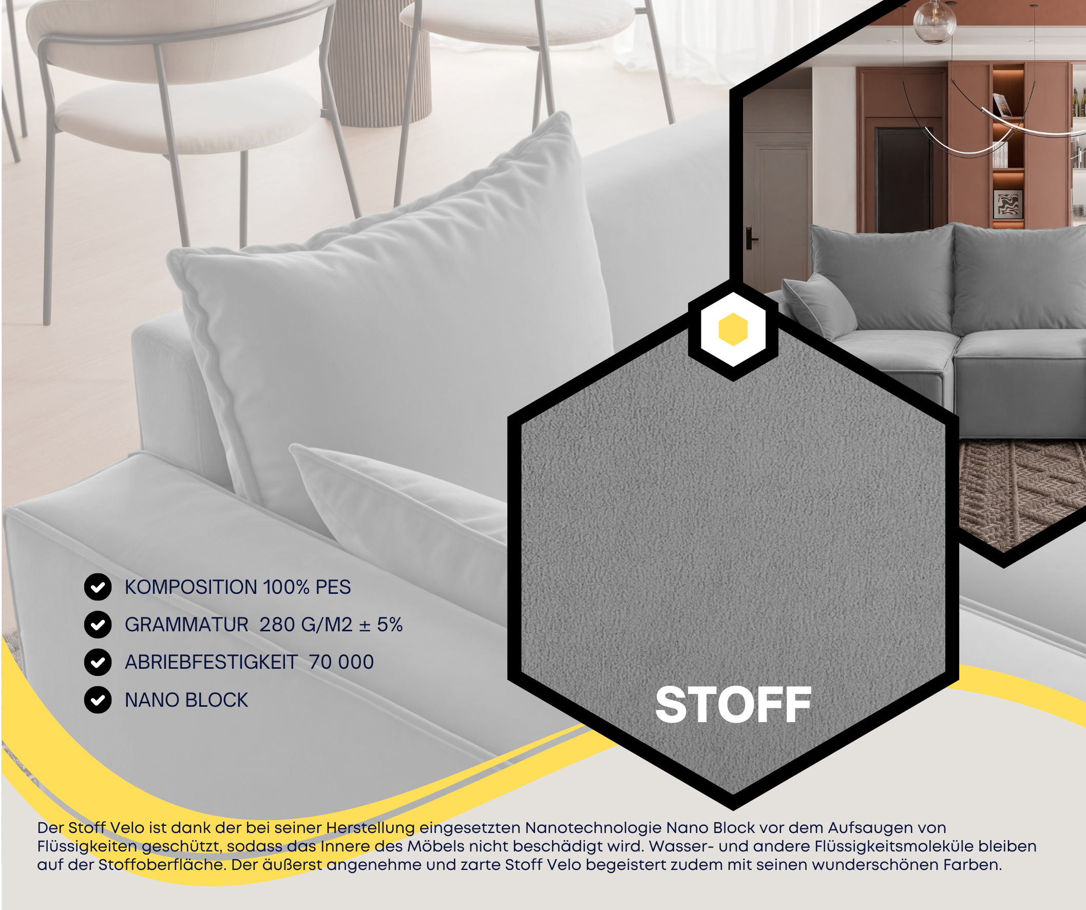 Ecksofa mit Schlaffunktion Tobi Velour