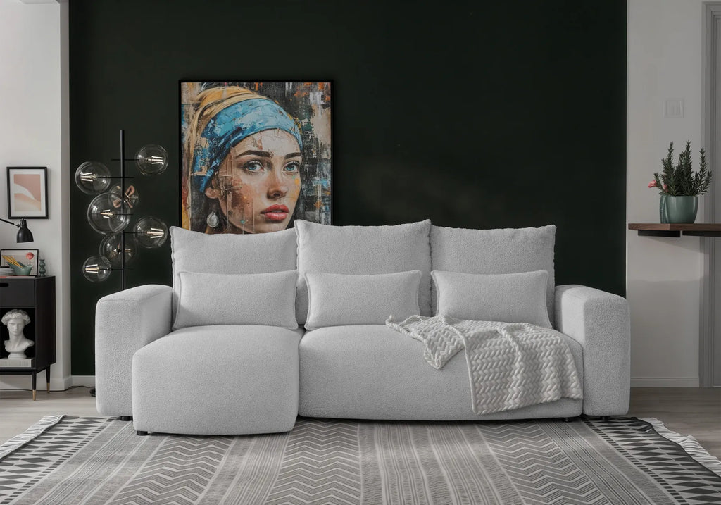 Ecksofa mit Schlaffunktion Travis Boucle