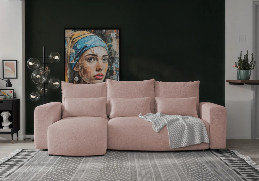 Ecksofa mit Schlaffunktion Travis Boucle