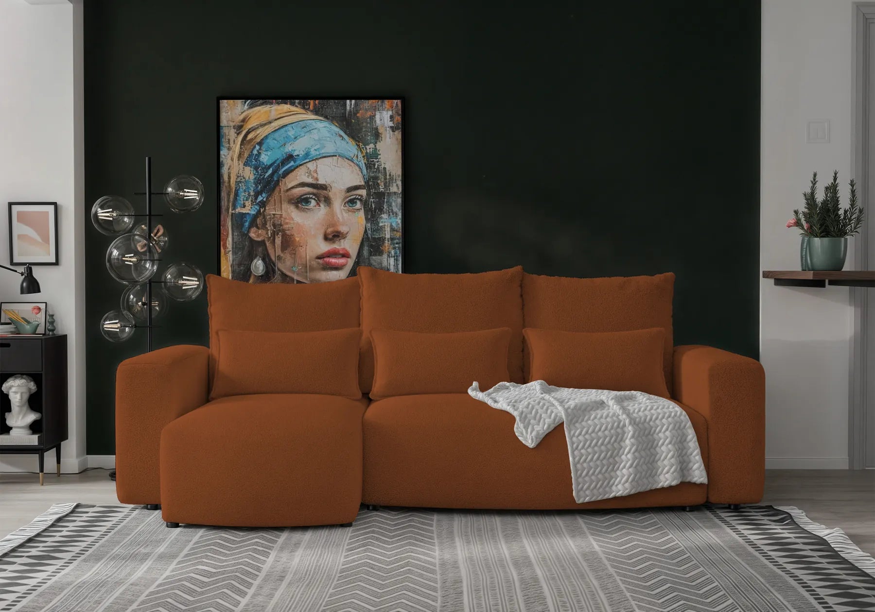 Ecksofa mit Schlaffunktion Travis Boucle