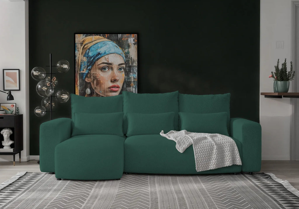 Ecksofa mit Schlaffunktion Travis Boucle