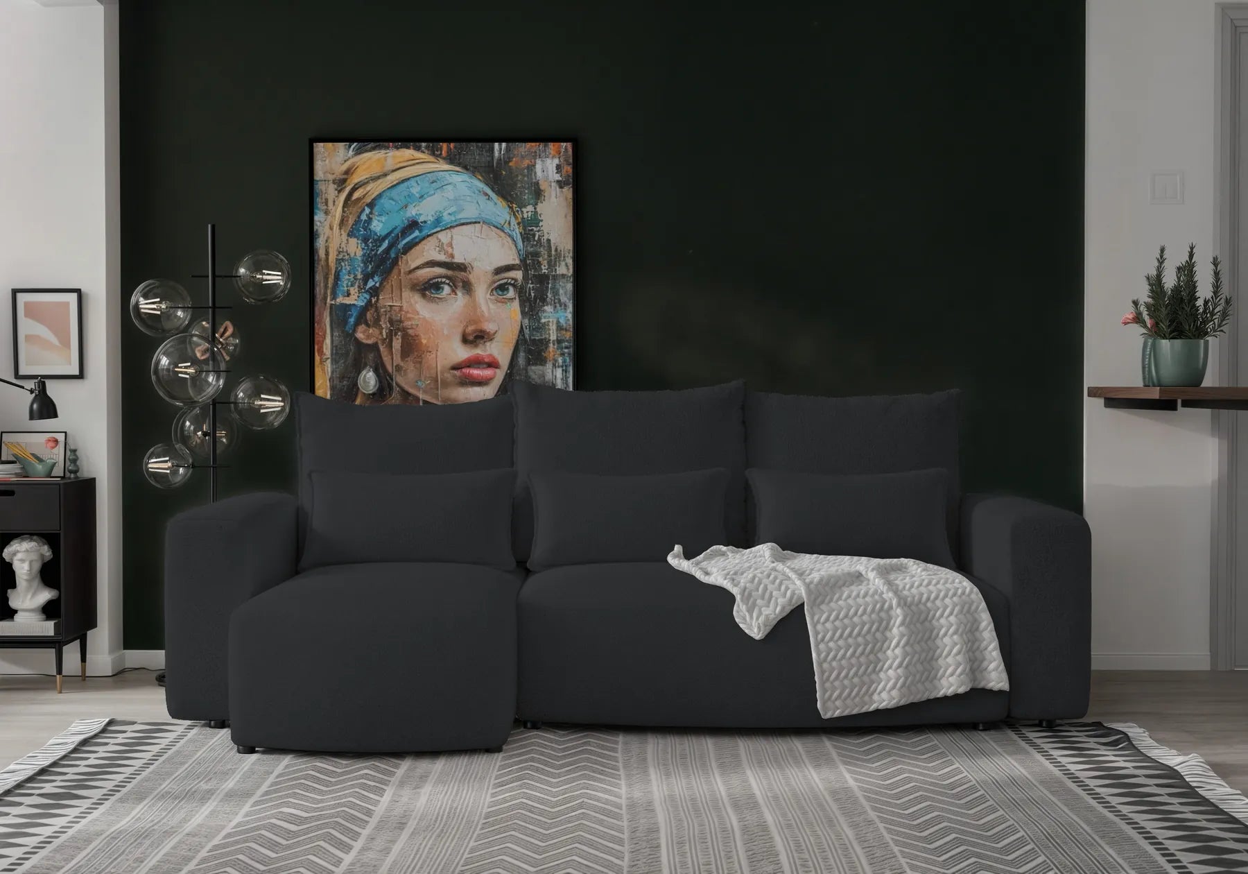 Ecksofa mit Schlaffunktion Travis Boucle