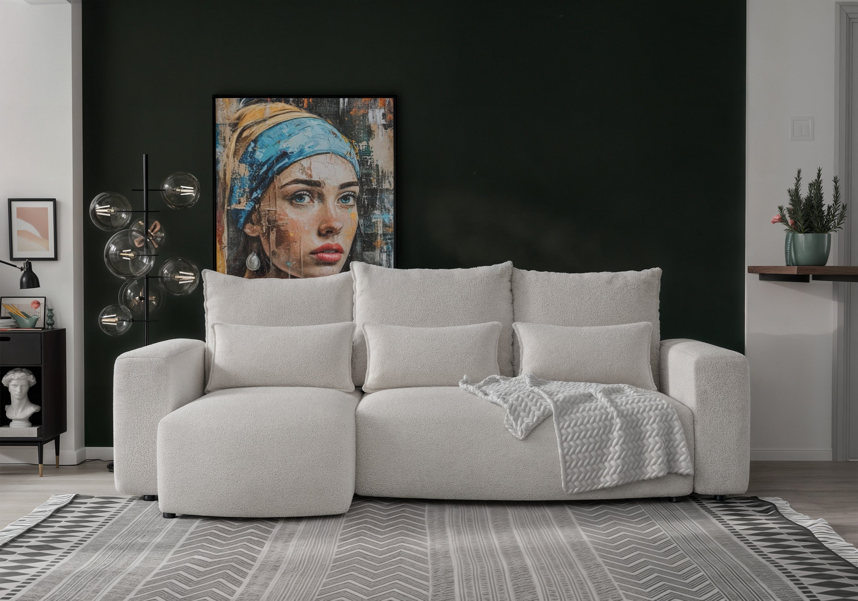 Ecksofa mit Schlaffunktion Travis Boucle