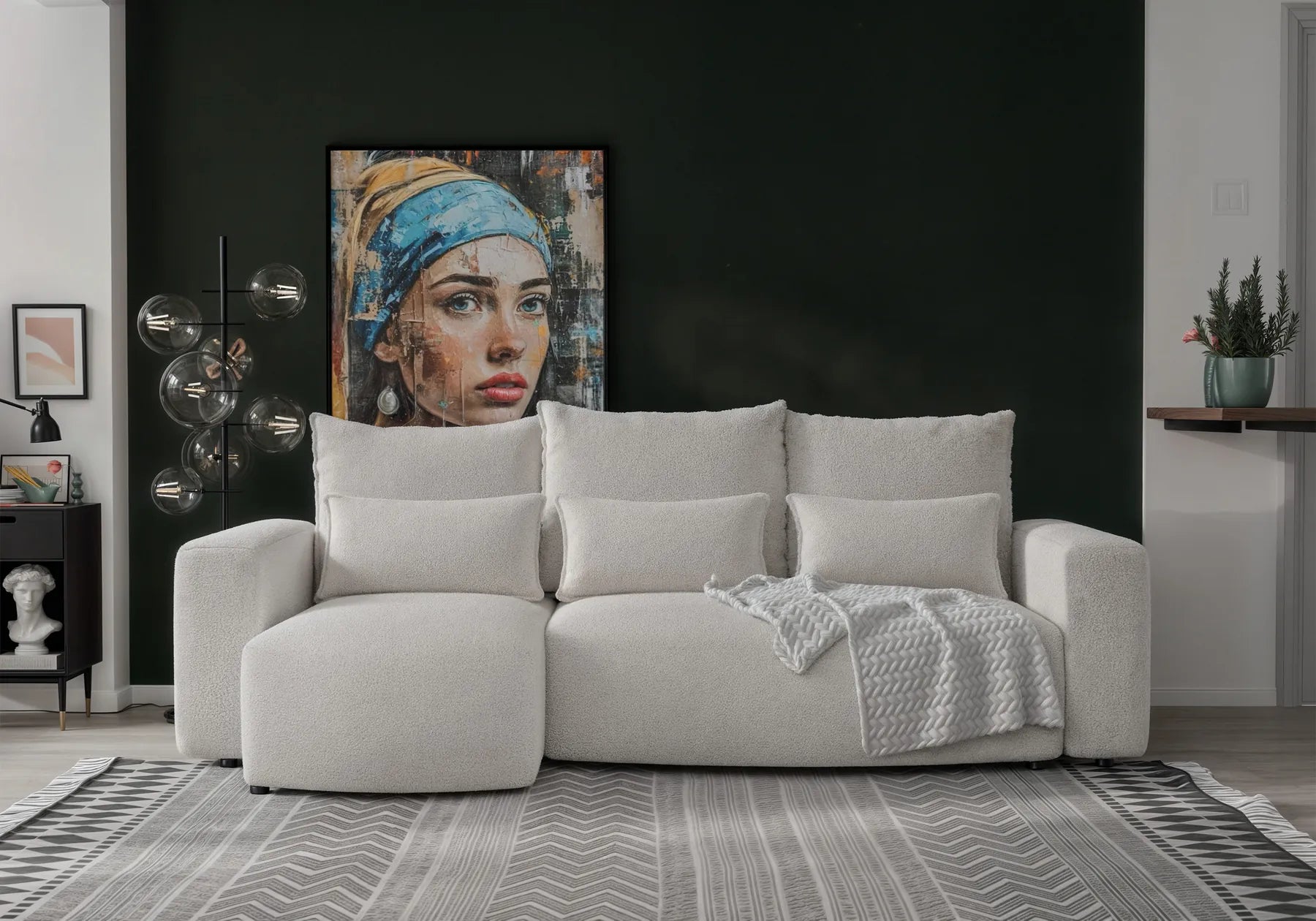 Ecksofa mit Schlaffunktion Travis Boucle