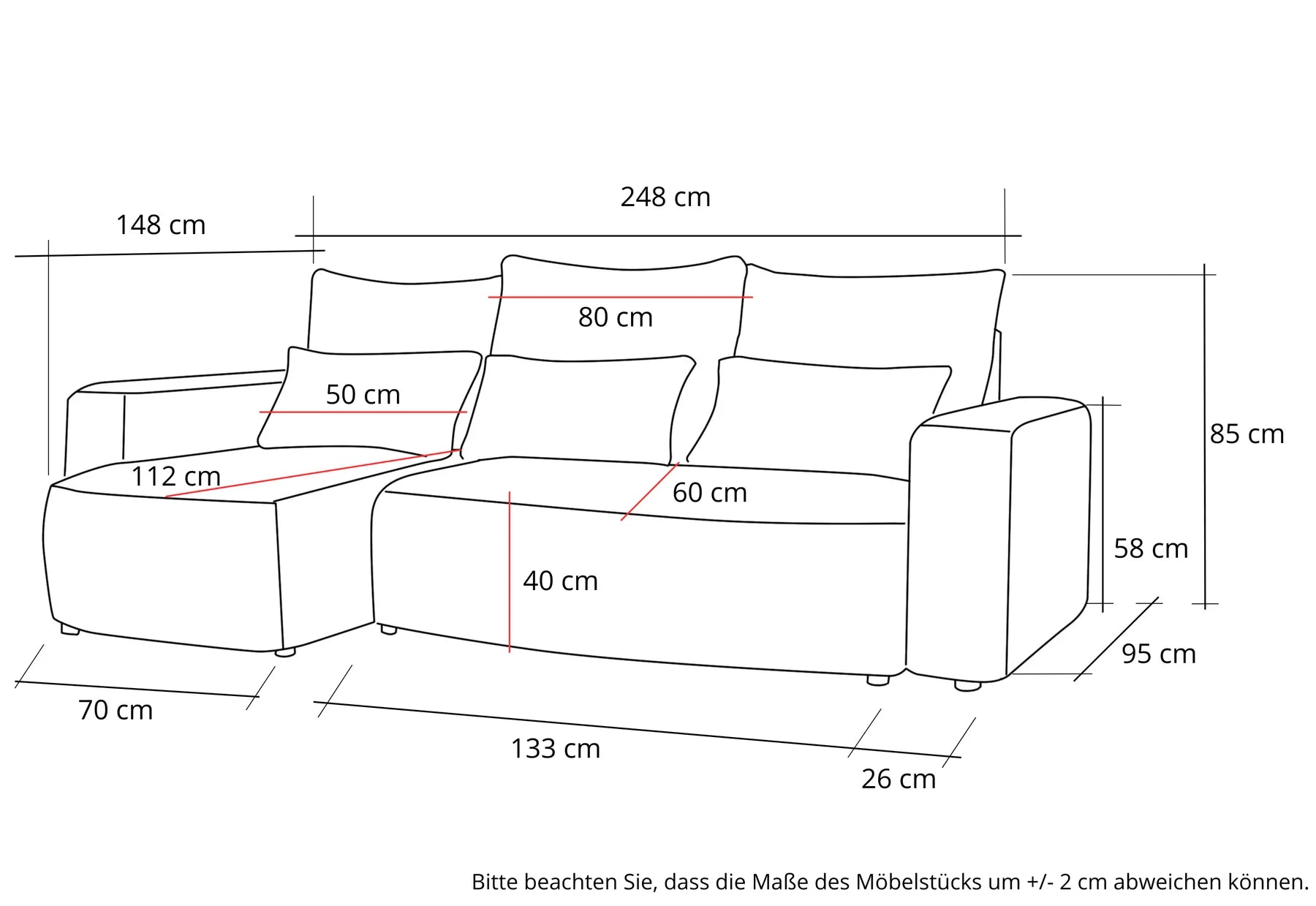 Ecksofa mit Schlaffunktion Travis Plush