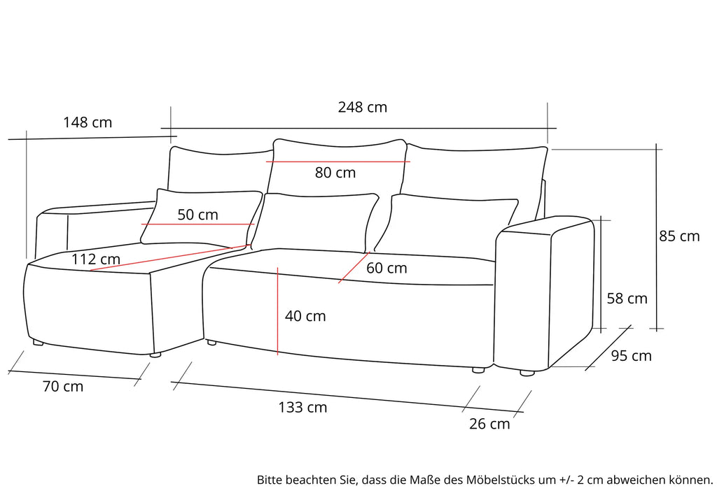 Ecksofa mit Schlaffunktion Travis Plush