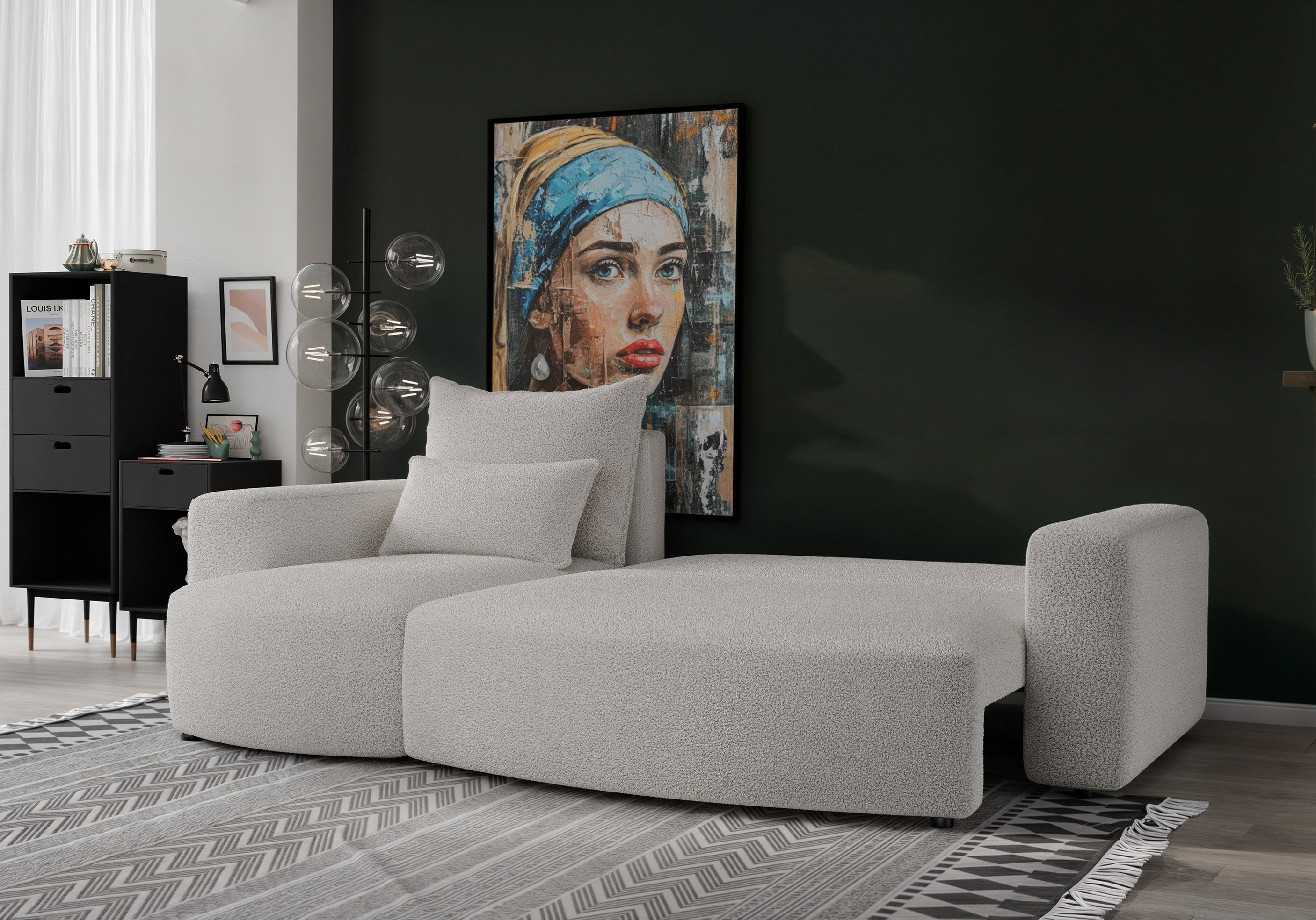 Ecksofa mit Schlaffunktion Travis Boucle