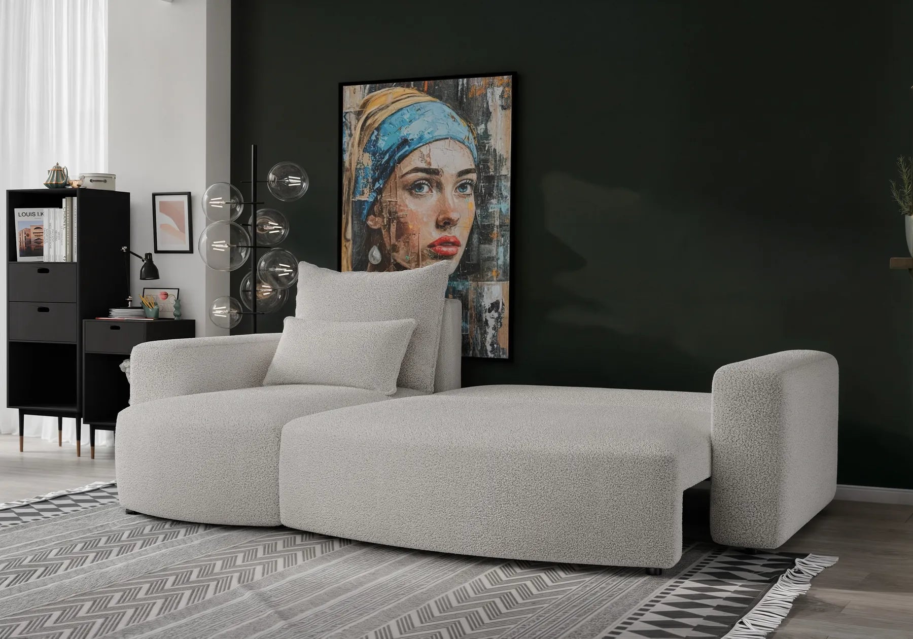 Ecksofa mit Schlaffunktion Travis Boucle