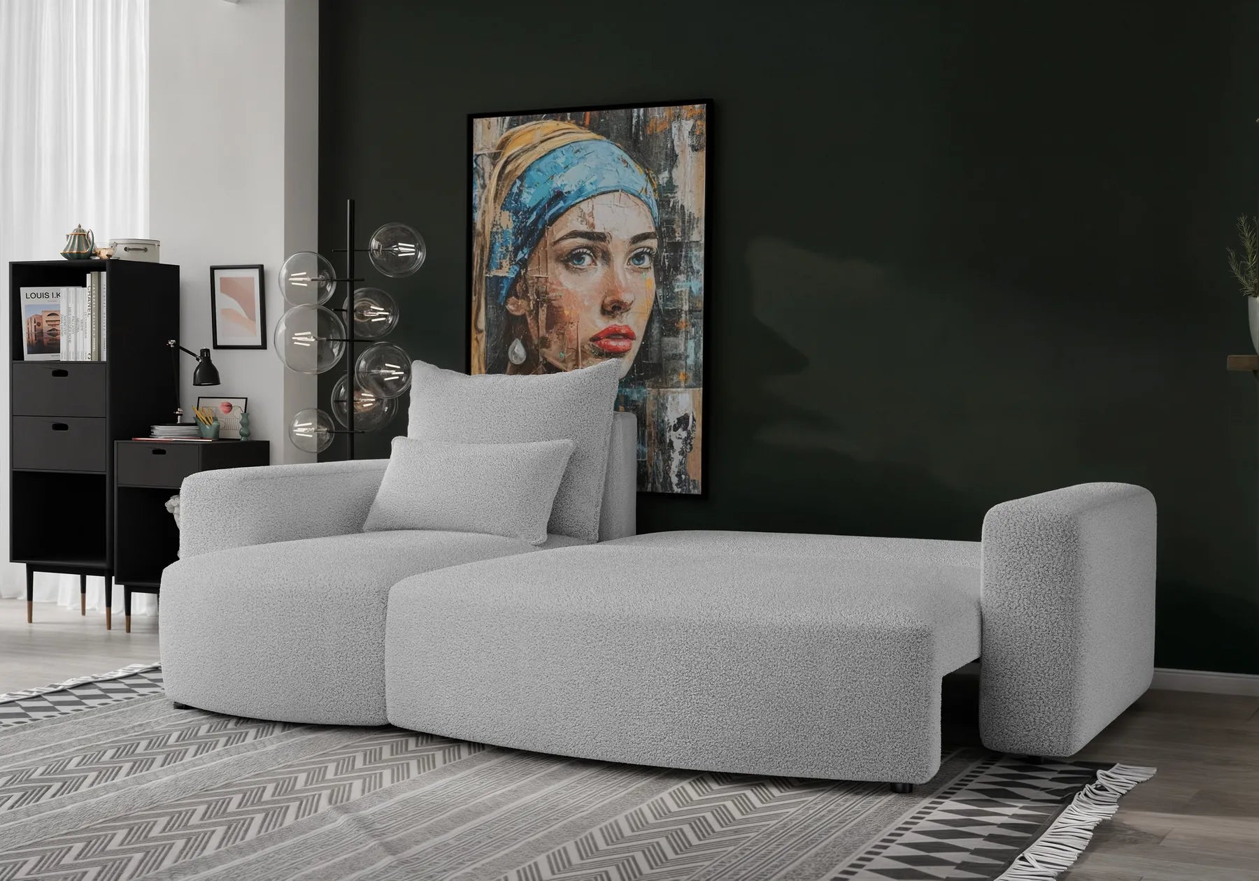 Ecksofa mit Schlaffunktion Travis Boucle