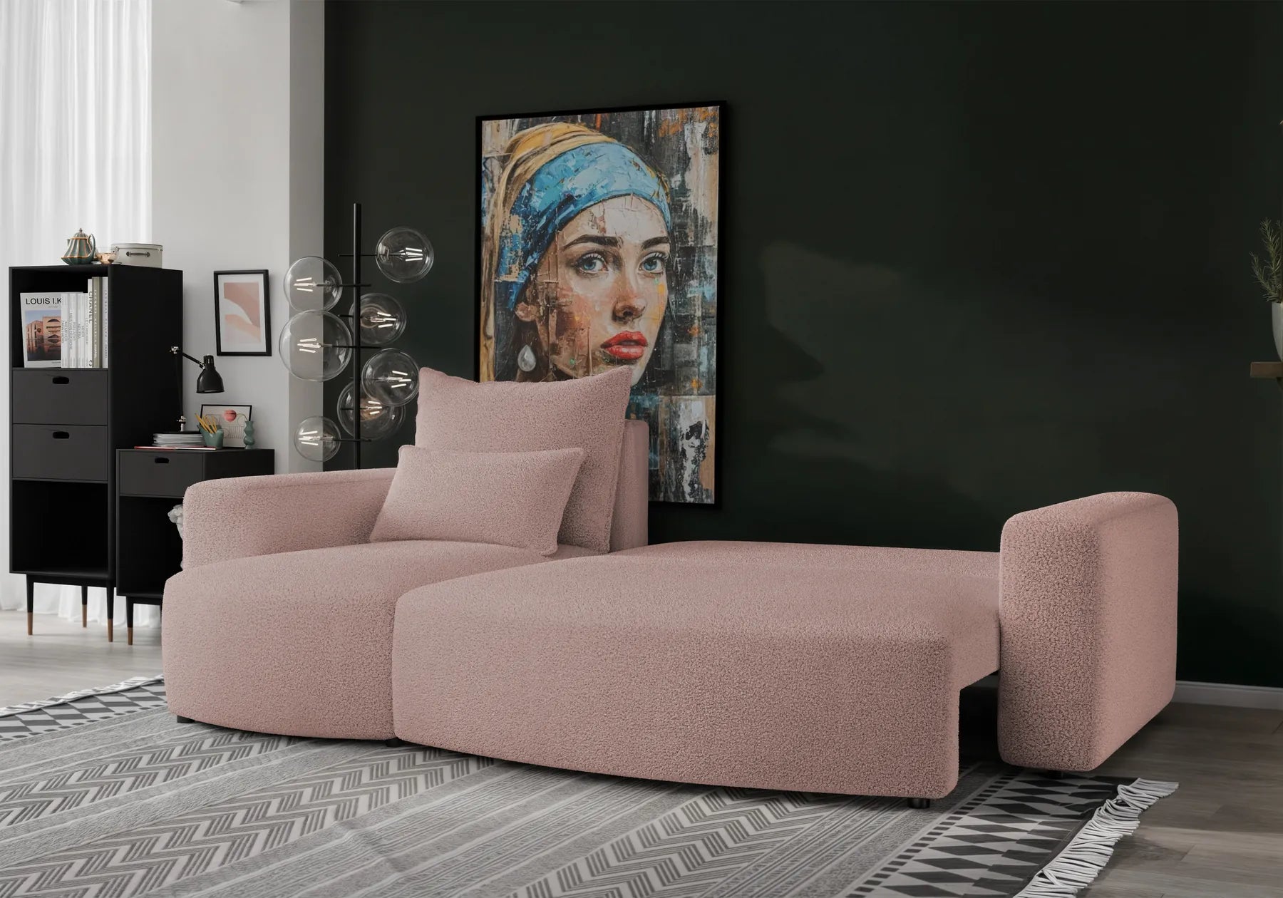 Ecksofa mit Schlaffunktion Travis Boucle