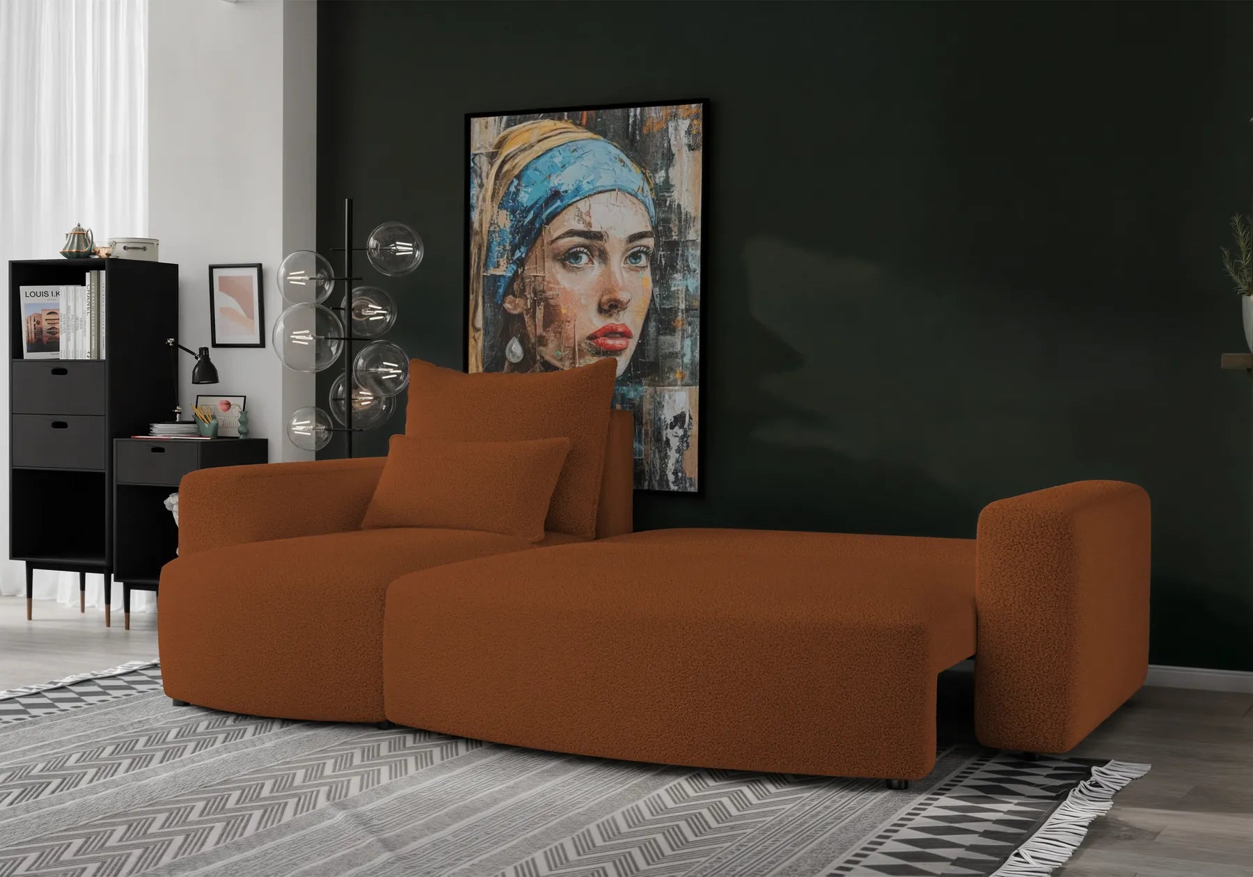 Ecksofa mit Schlaffunktion Travis Boucle