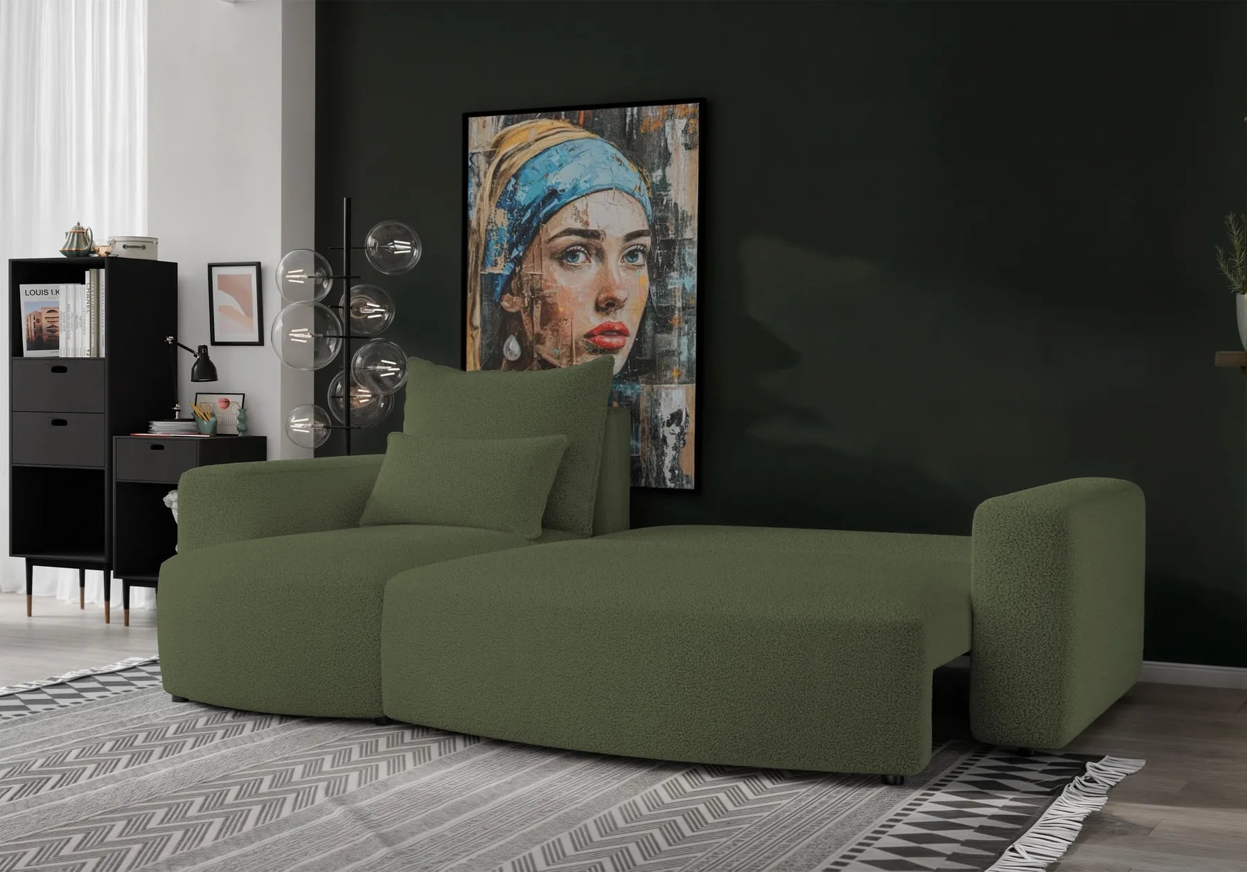 Ecksofa mit Schlaffunktion Travis Boucle