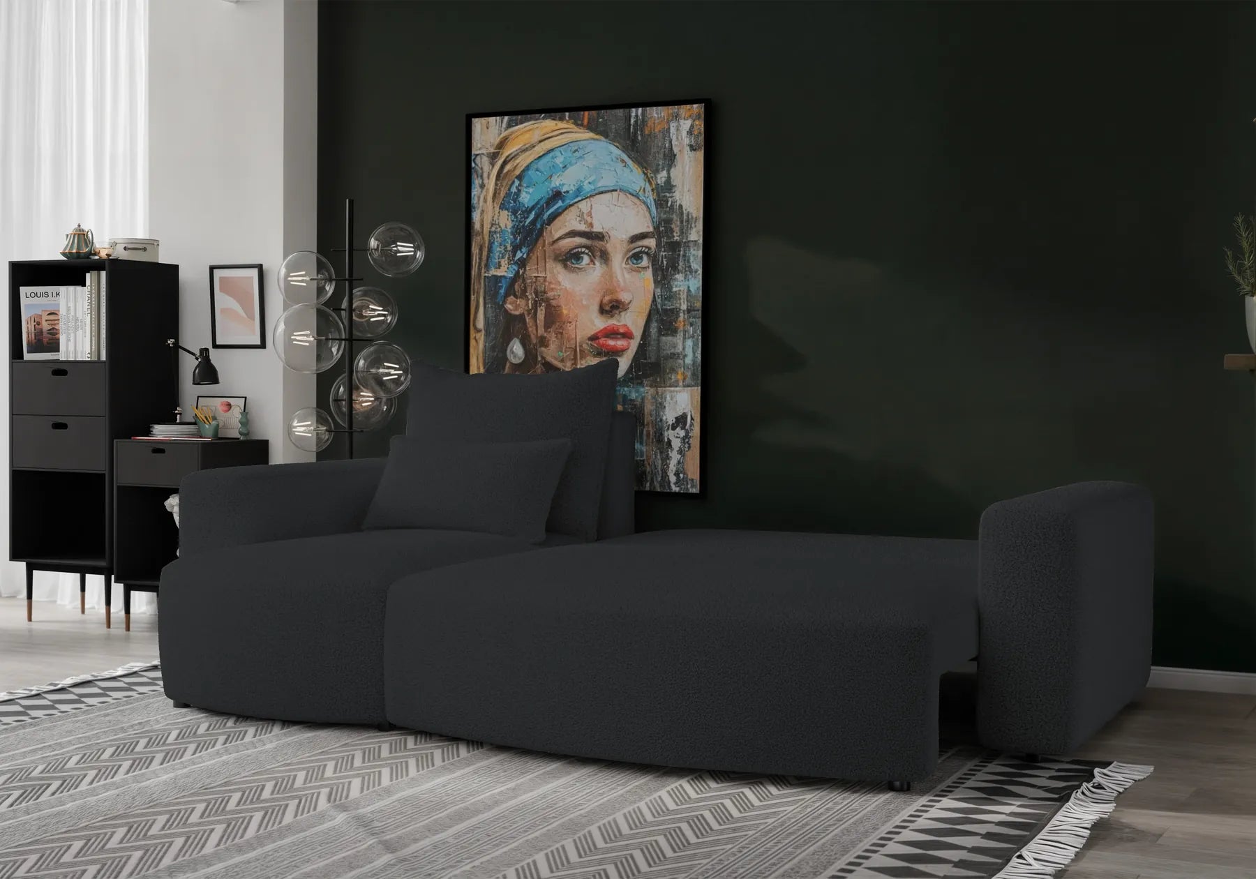 Ecksofa mit Schlaffunktion Travis Boucle