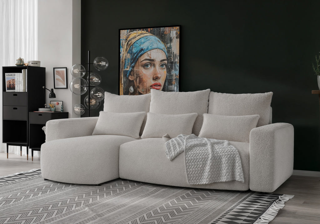 Ecksofa mit Schlaffunktion Travis Boucle