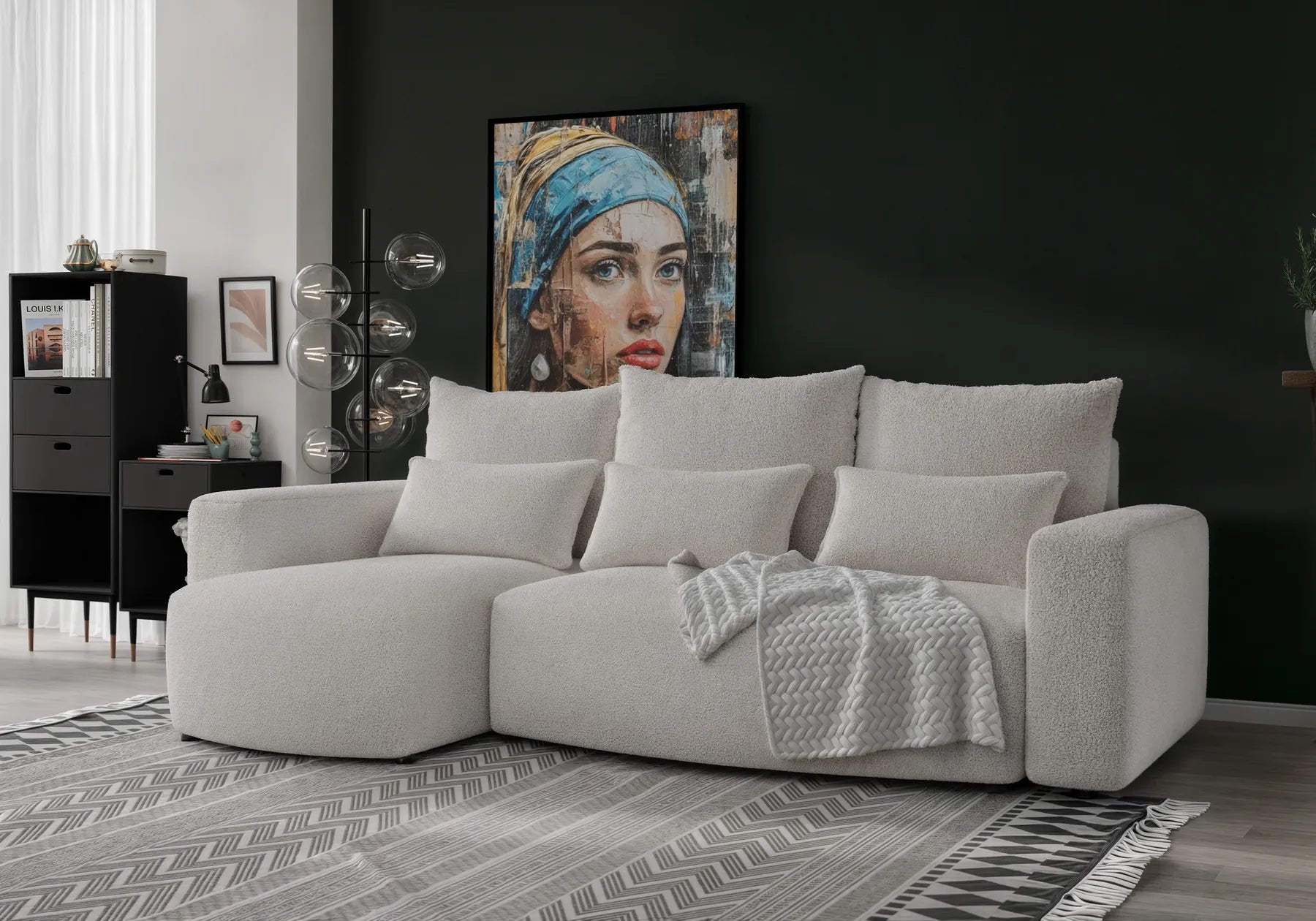 Ecksofa mit Schlaffunktion Travis Boucle