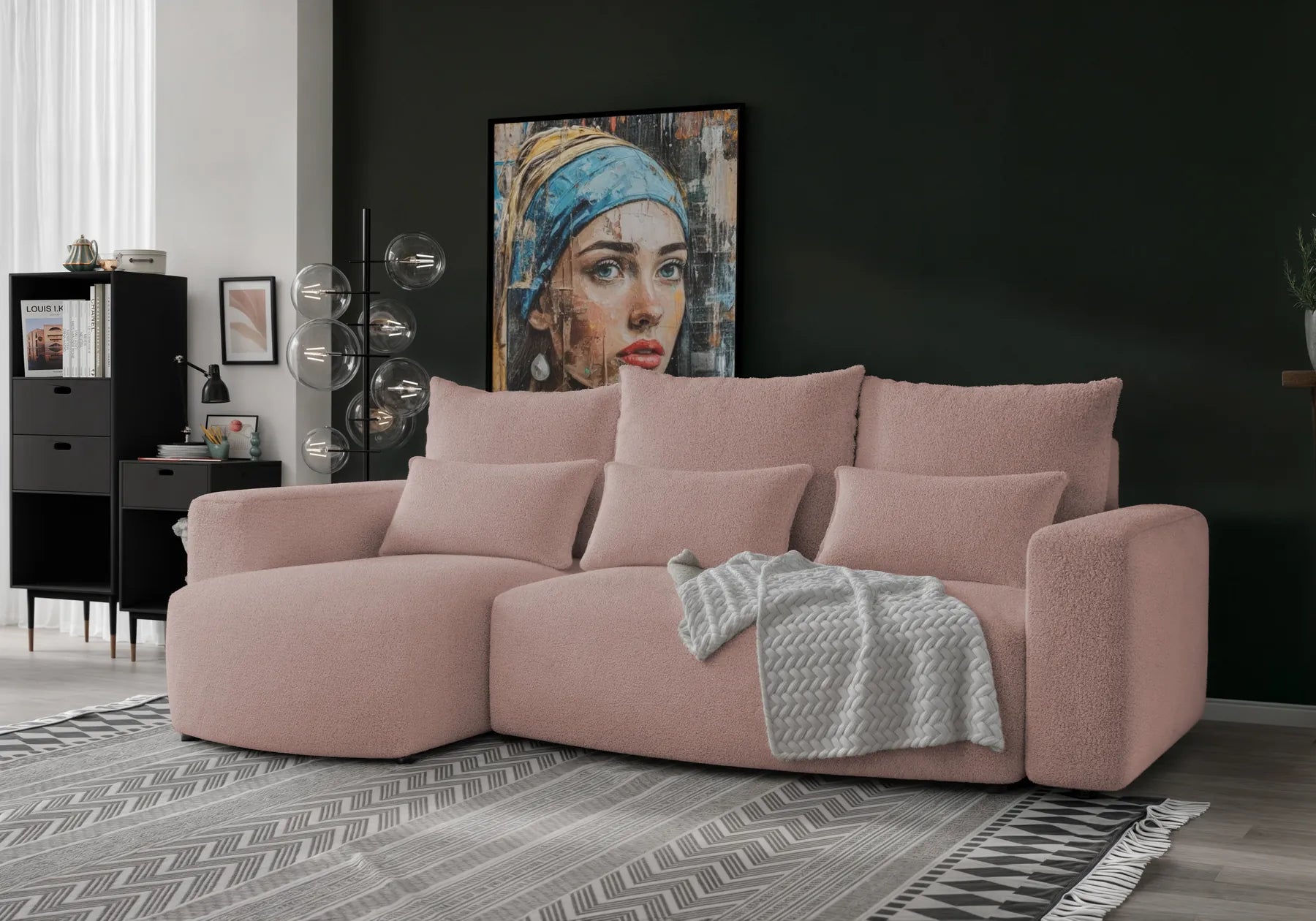 Ecksofa mit Schlaffunktion Travis Boucle