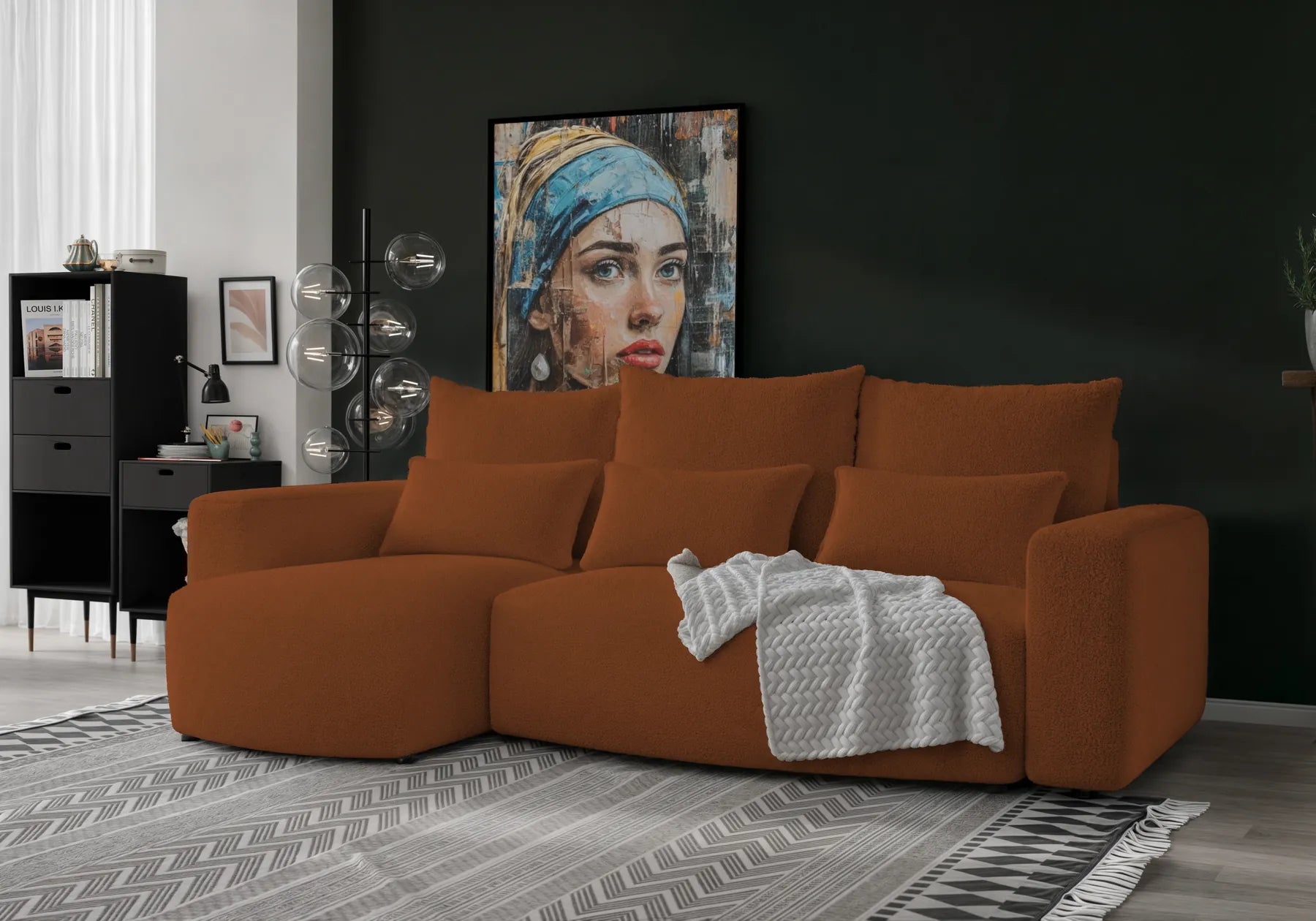 Ecksofa mit Schlaffunktion Travis Boucle