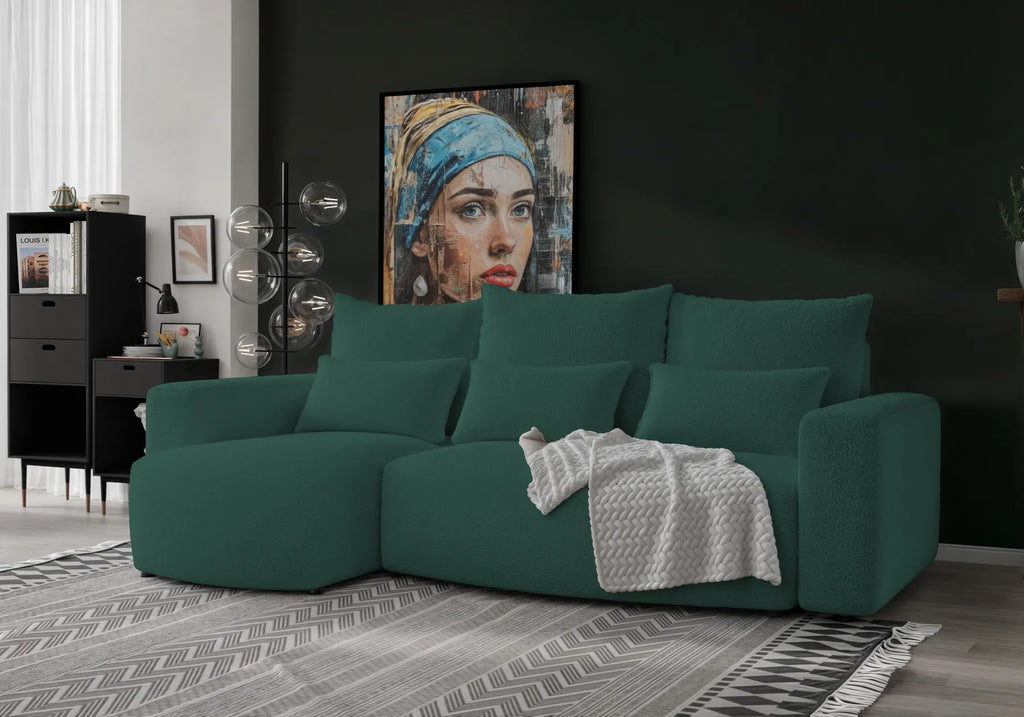 Ecksofa mit Schlaffunktion Travis Boucle