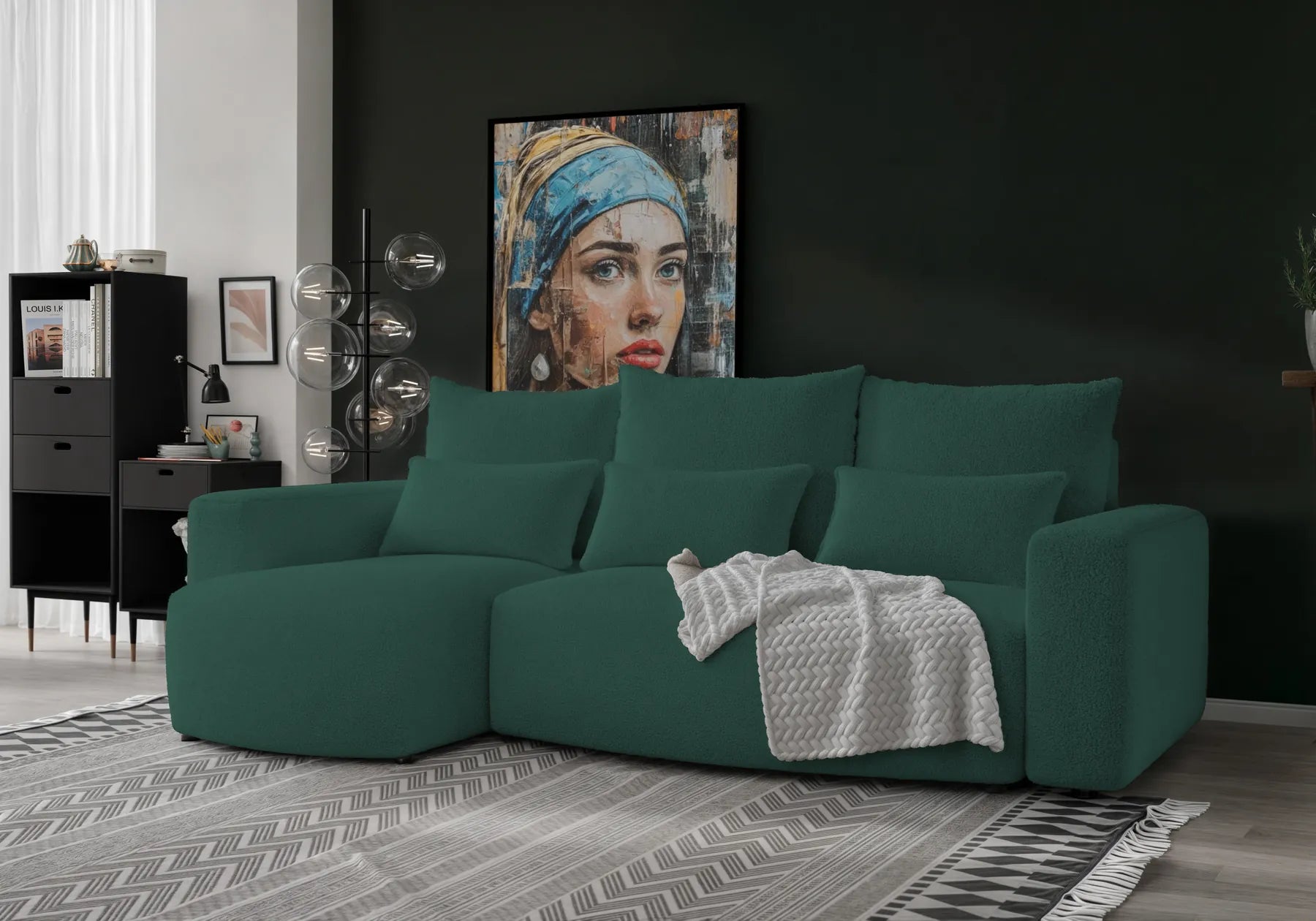 Ecksofa mit Schlaffunktion Travis Boucle