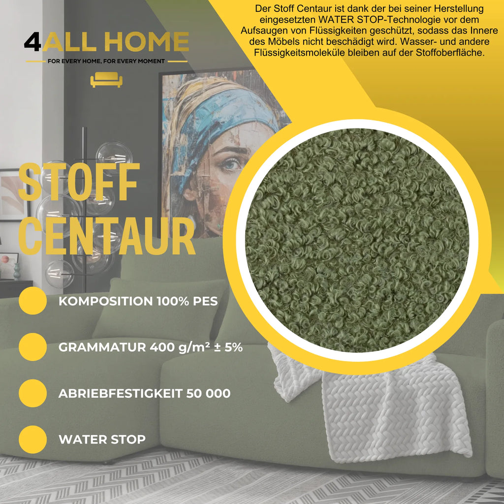 Ecksofa mit Schlaffunktion Travis Boucle