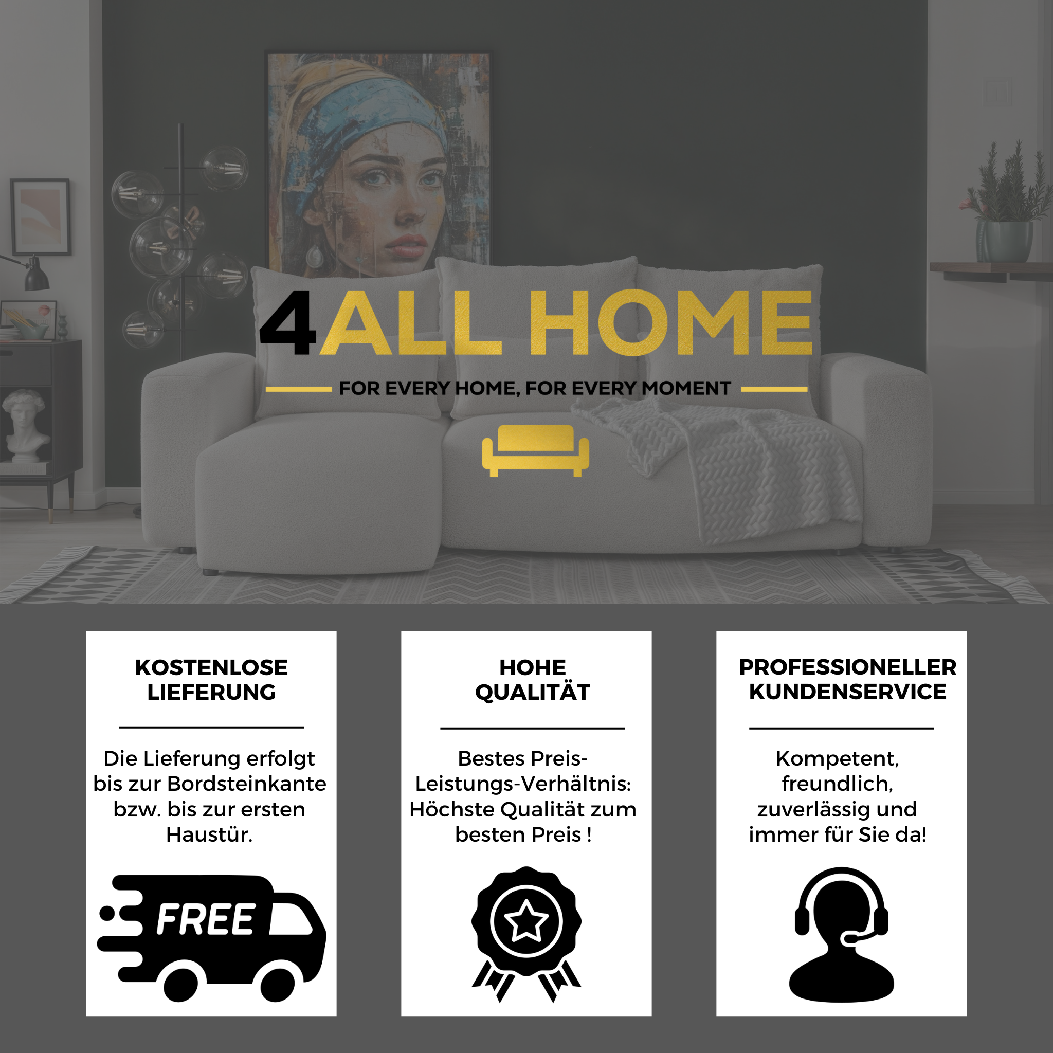 Ecksofa mit Schlaffunktion Travis Boucle