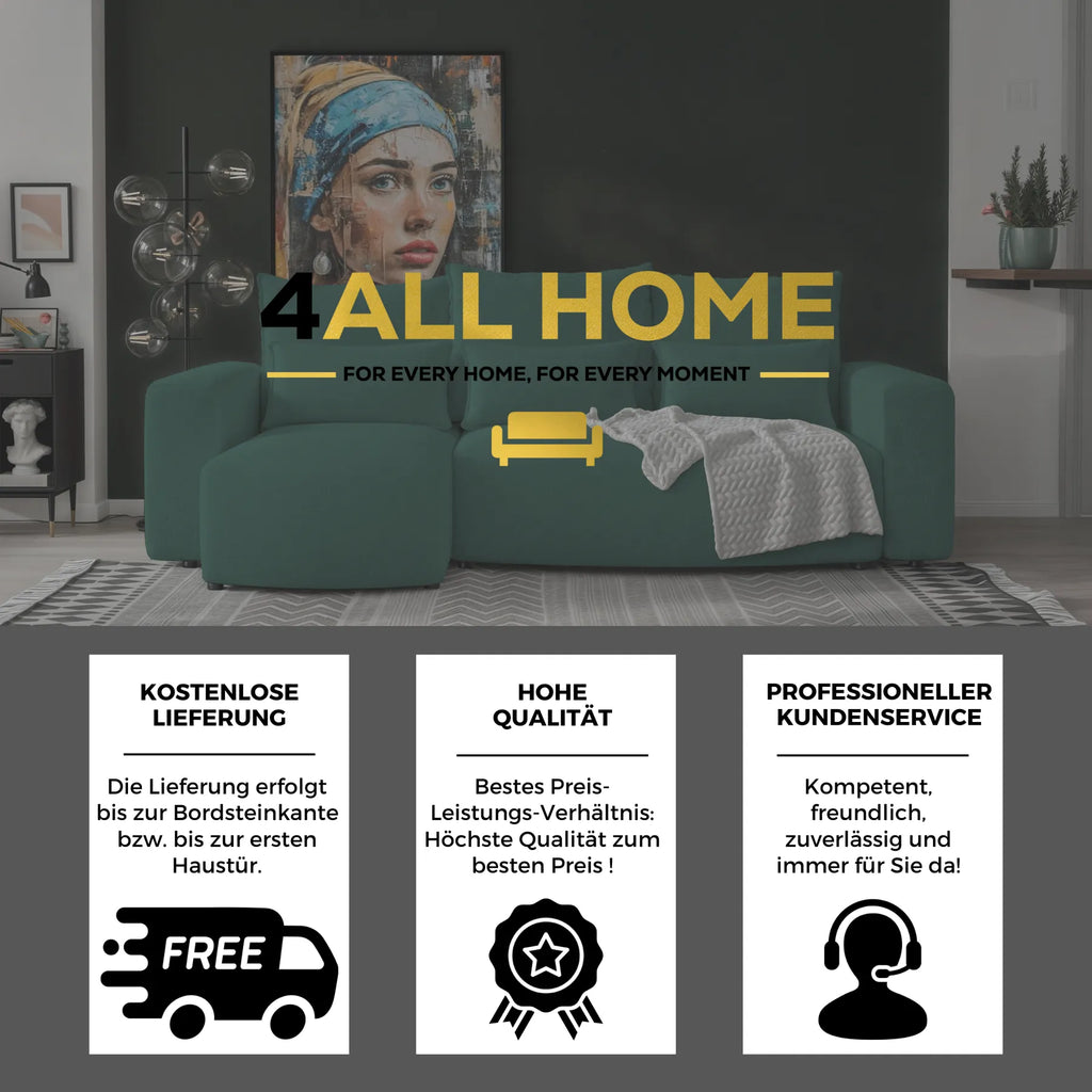 Ecksofa mit Schlaffunktion Travis Boucle