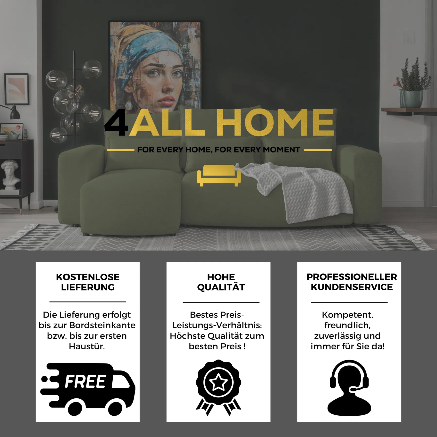 Ecksofa mit Schlaffunktion Travis Boucle