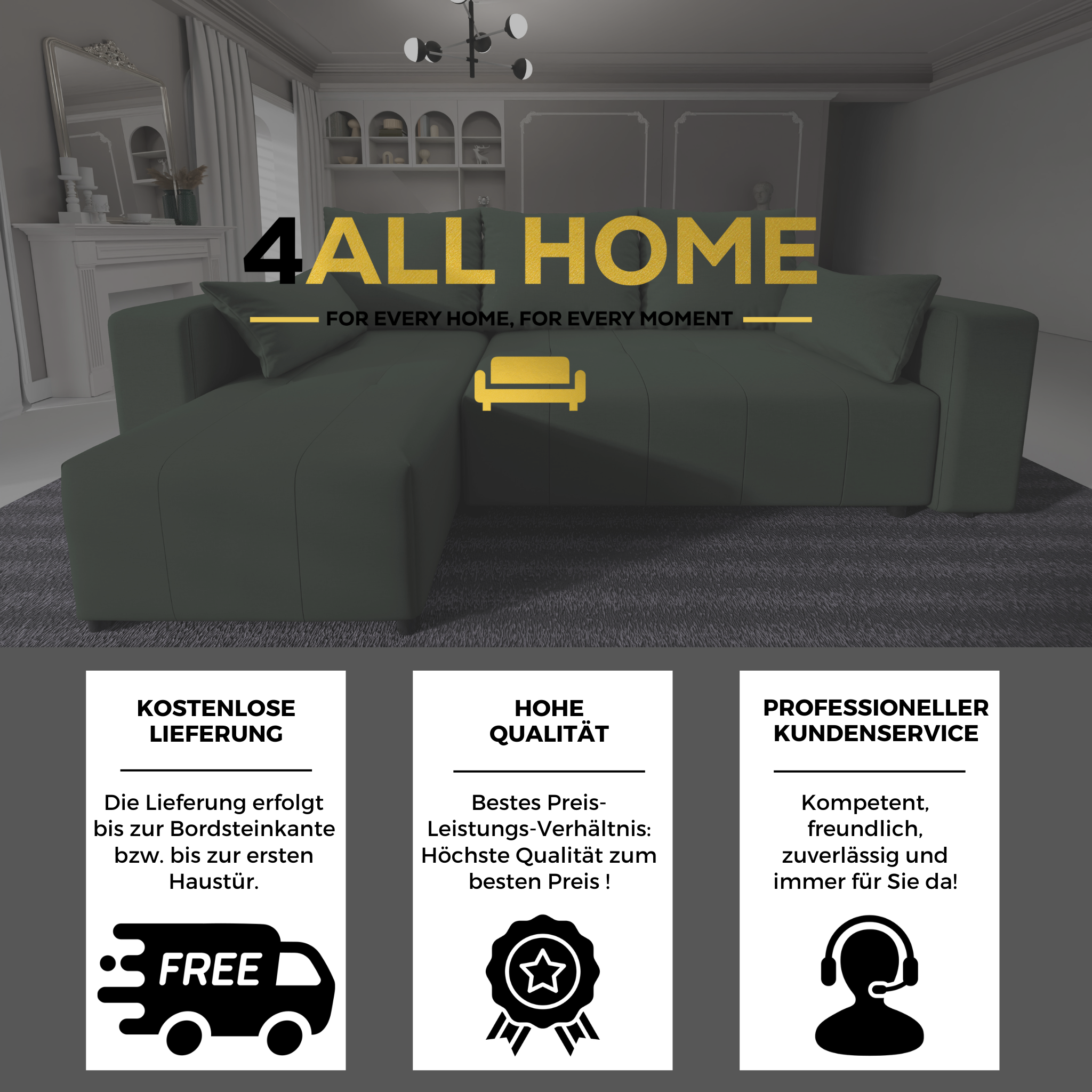 Ecksofa mit Schlaffunktion Tico Webstoff Neve