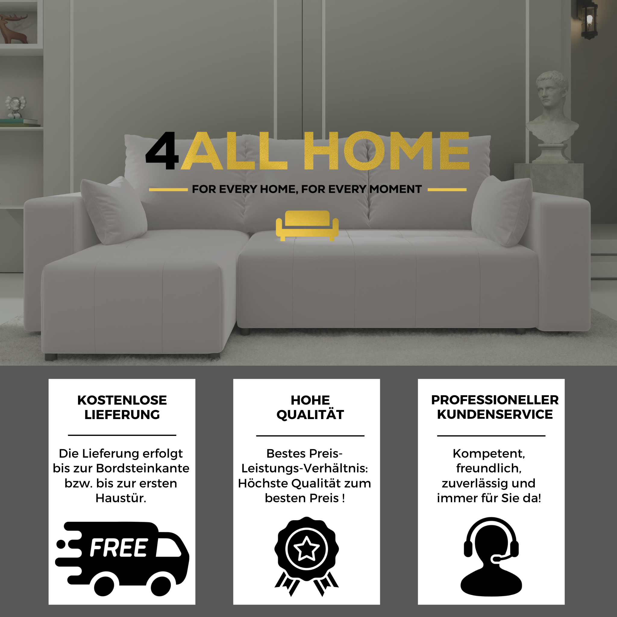 Ecksofa mit Schlaffunktion Tico Velour Royal Velvet