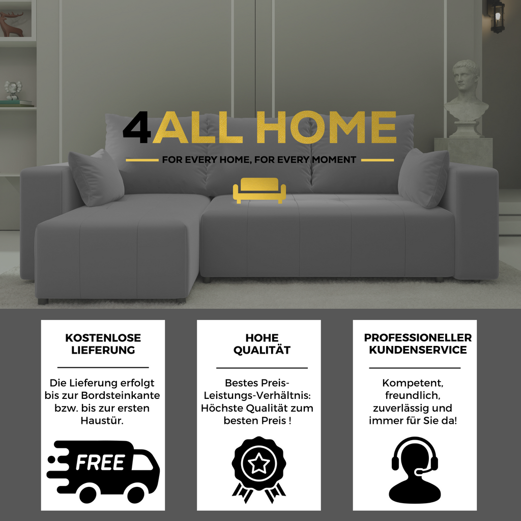 Ecksofa mit Schlaffunktion Tico Velour Royal Velvet