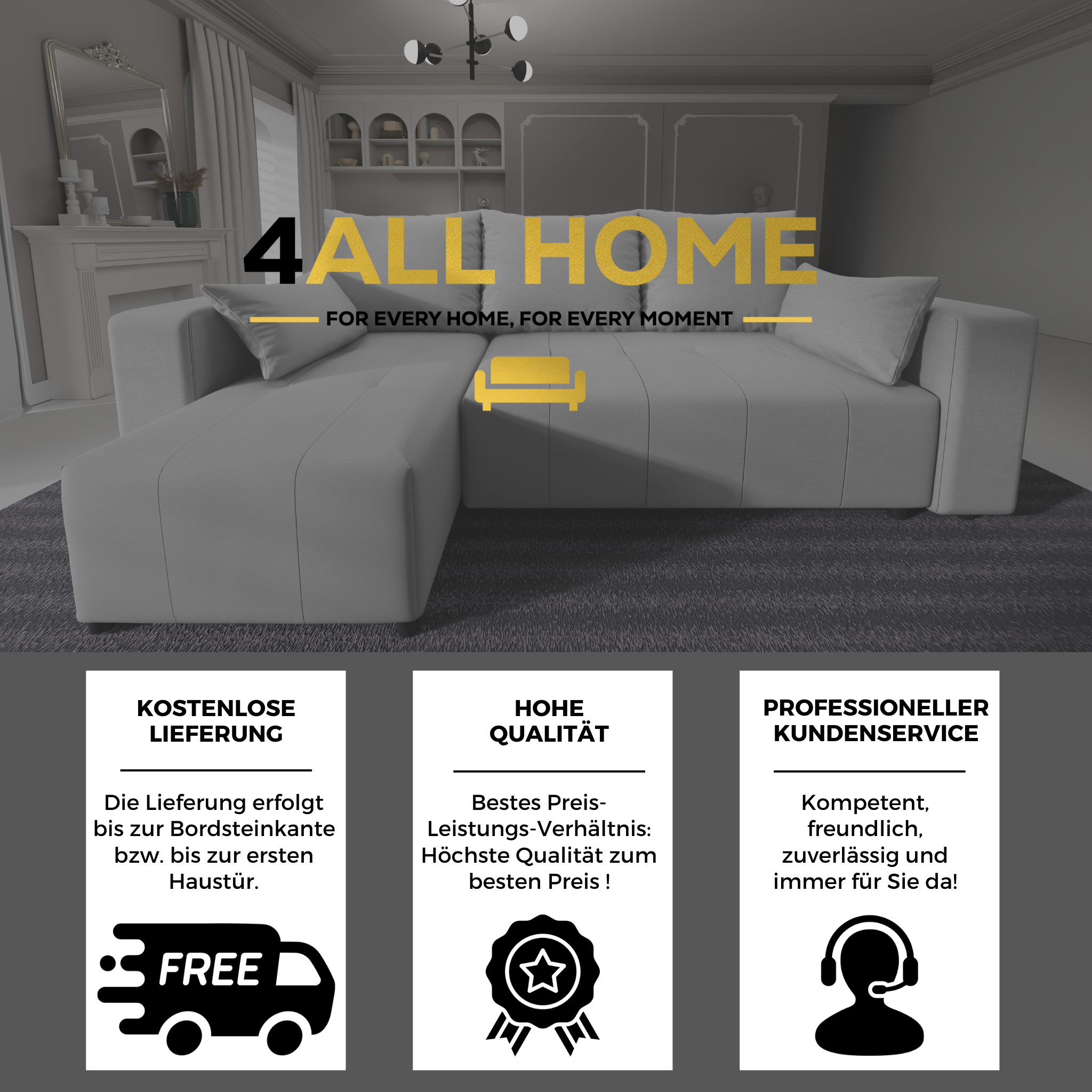 Ecksofa mit Schlaffunktion Tico Webstoff Neve