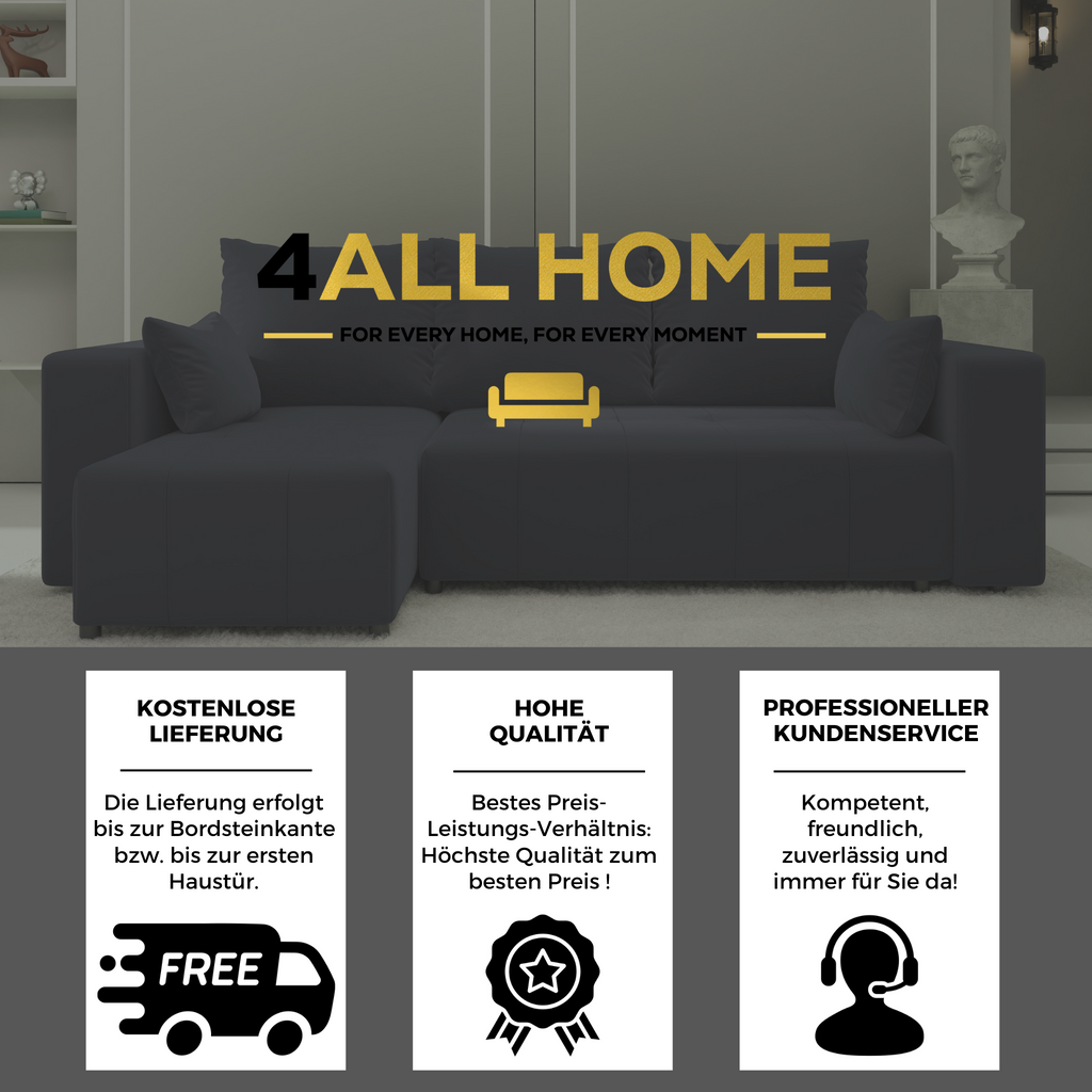 Ecksofa mit Schlaffunktion Tico Velour Royal Velvet