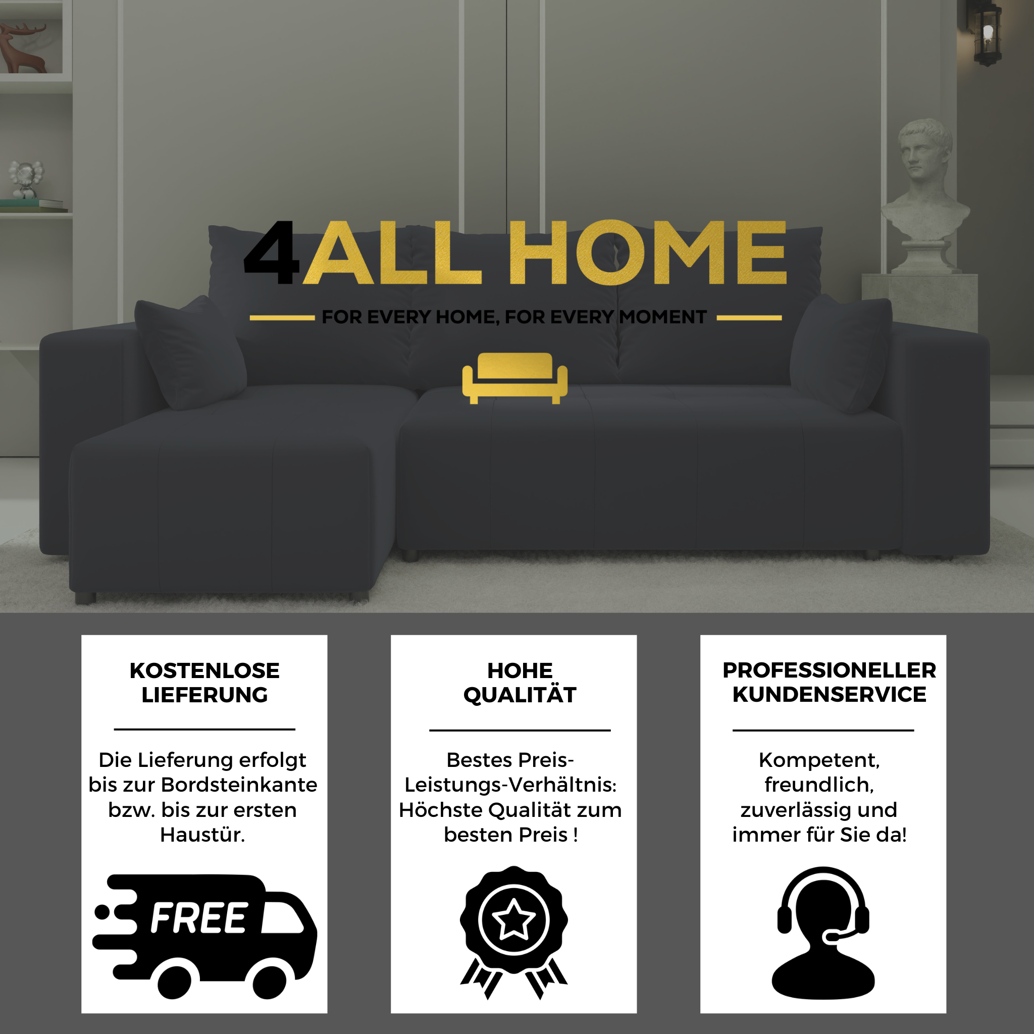 Ecksofa mit Schlaffunktion Tico Velour Royal Velvet