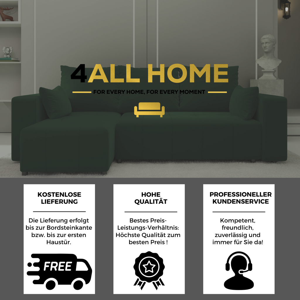 Ecksofa mit Schlaffunktion Tico Velour Royal Velvet