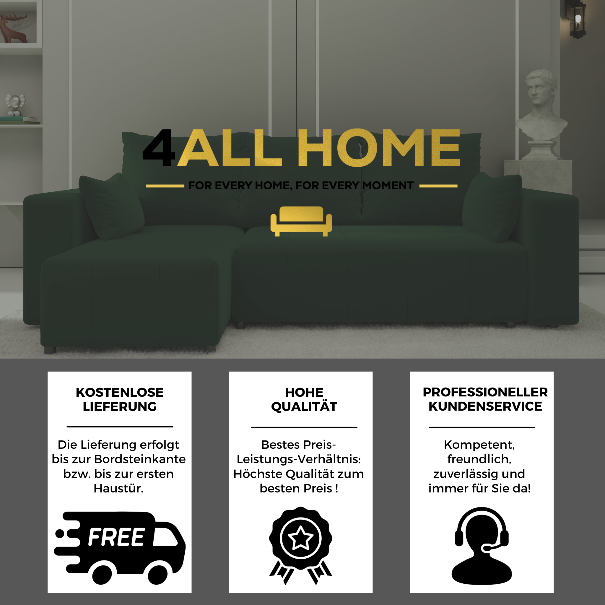 Ecksofa mit Schlaffunktion Tico Velour Royal Velvet