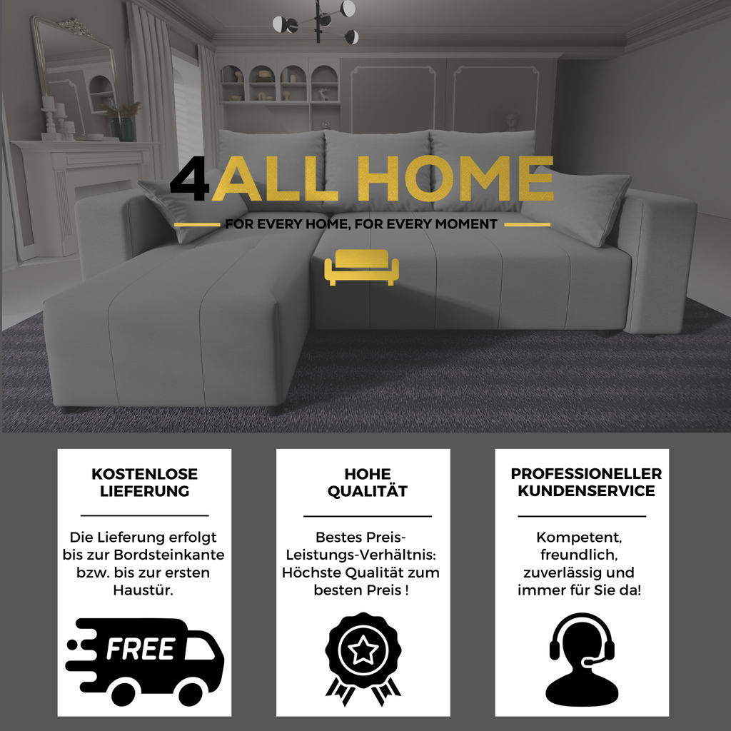 Ecksofa mit Schlaffunktion Tico Webstoff Neve