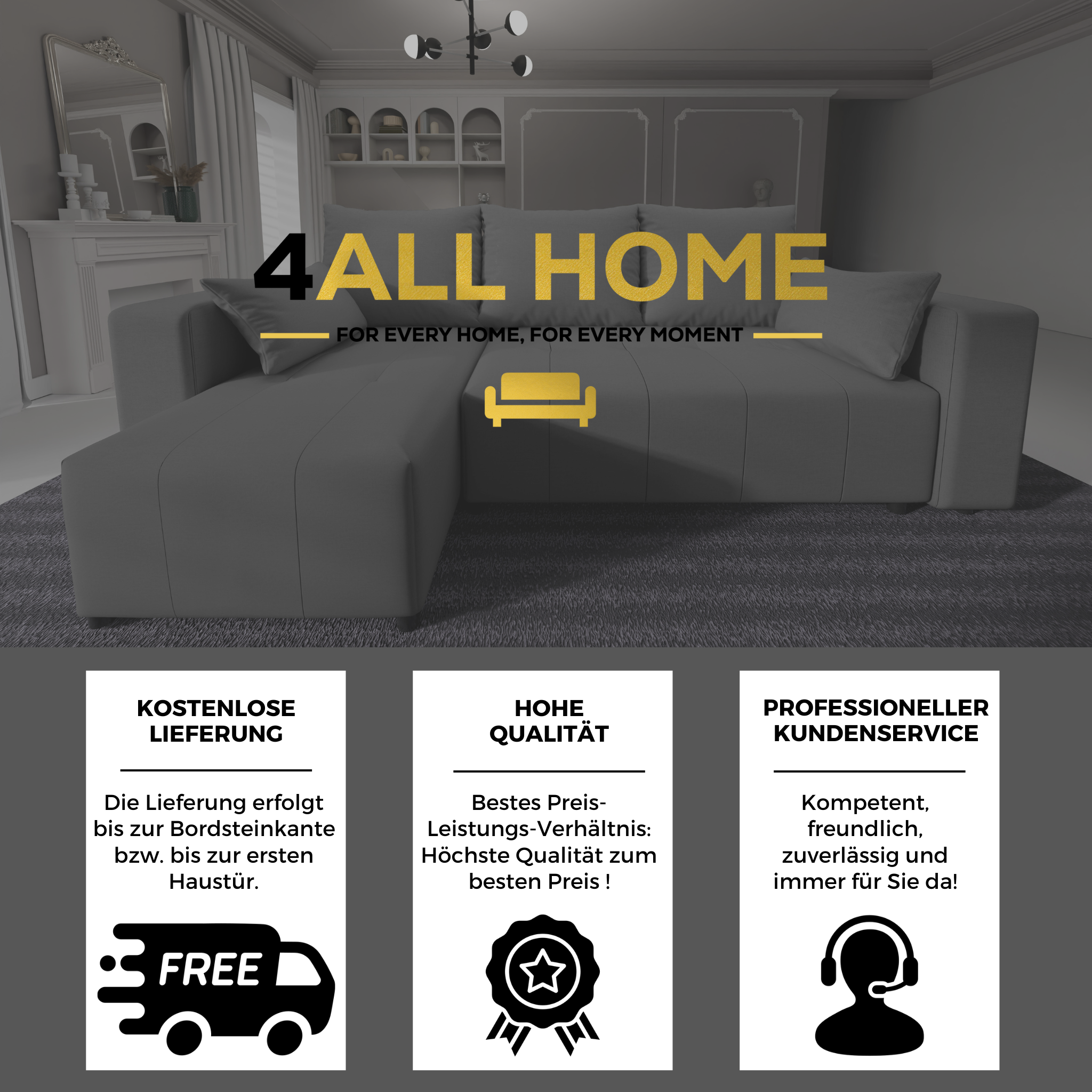 Ecksofa mit Schlaffunktion Tico Webstoff Neve