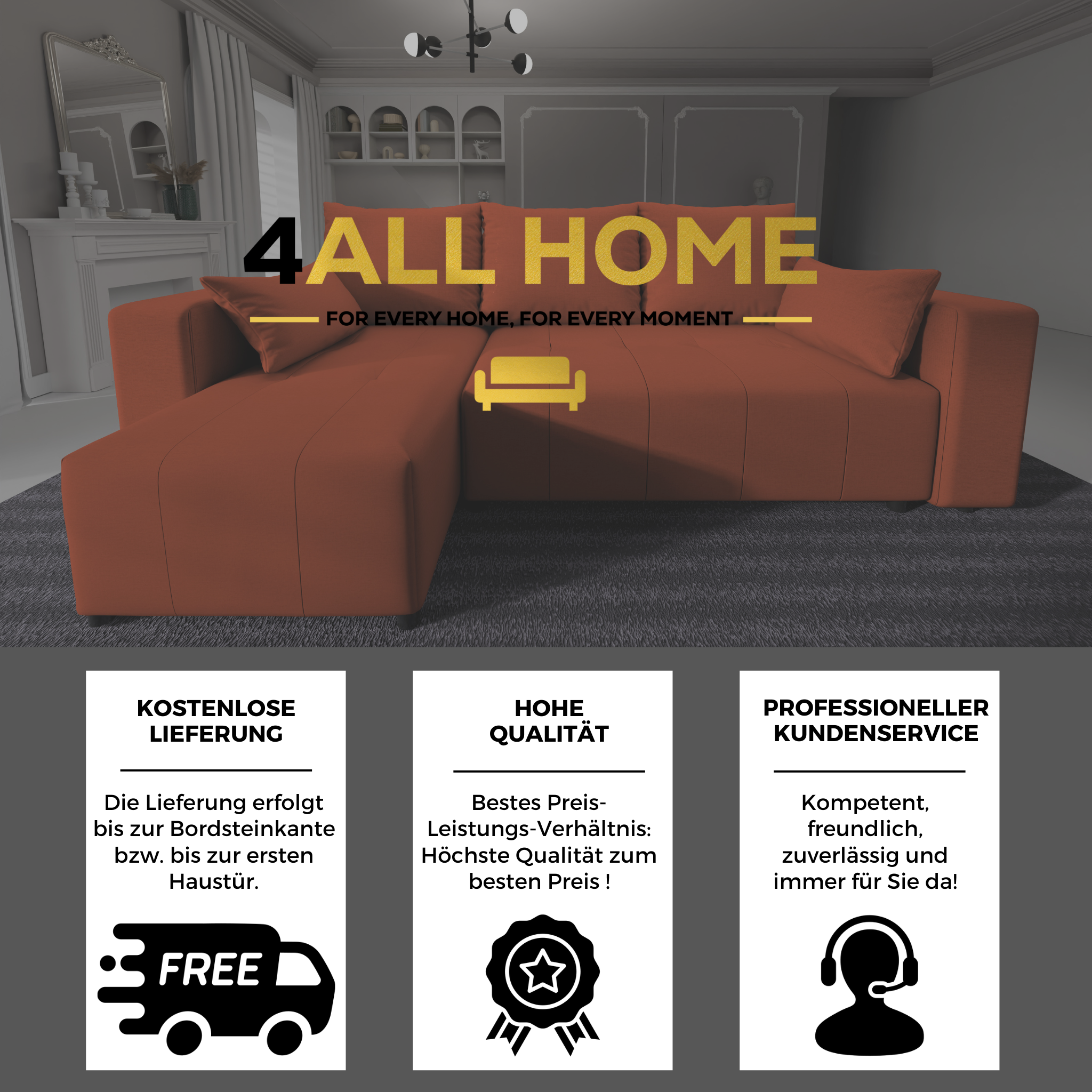 Ecksofa mit Schlaffunktion Tico Webstoff Neve