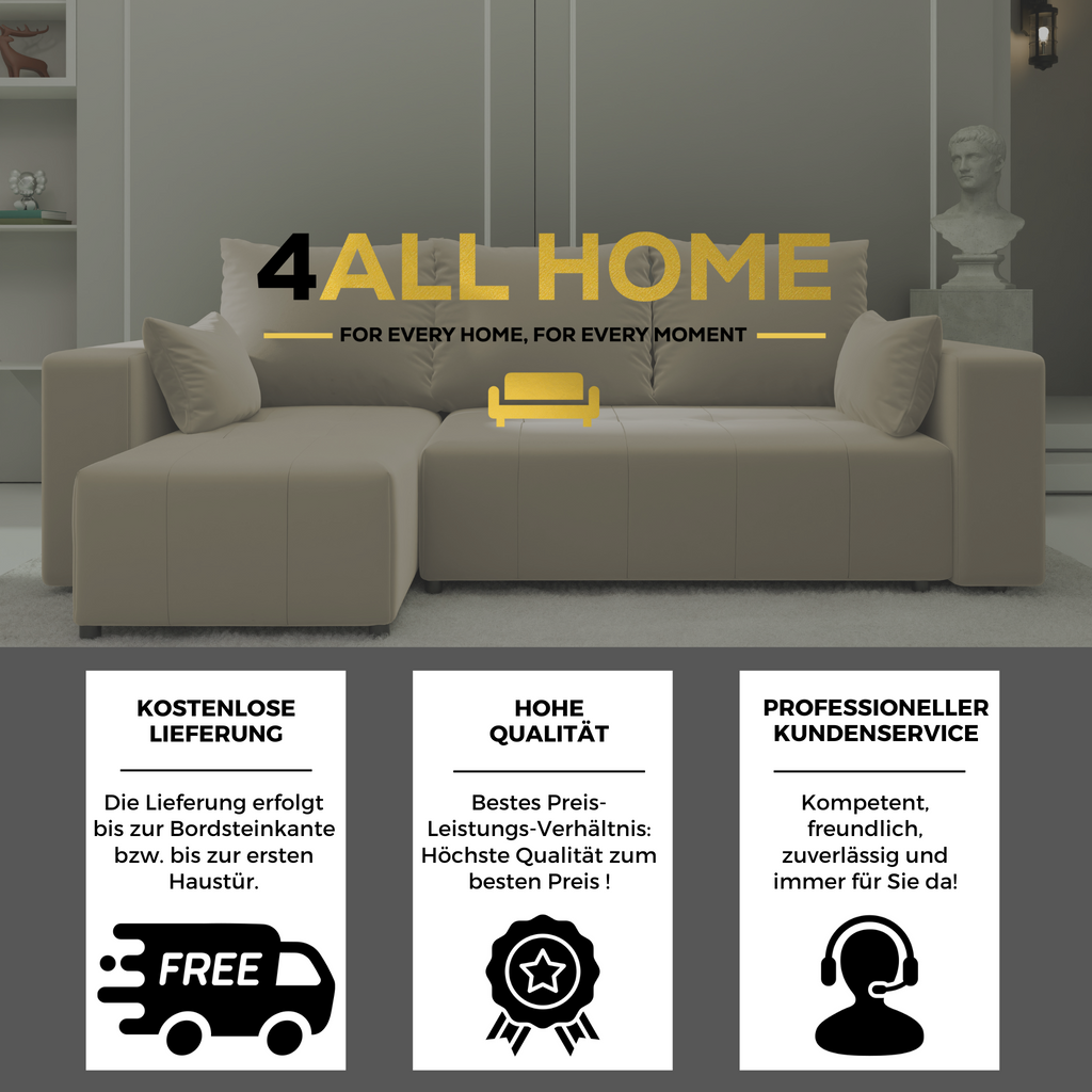 Ecksofa mit Schlaffunktion Tico Velour Royal Velvet