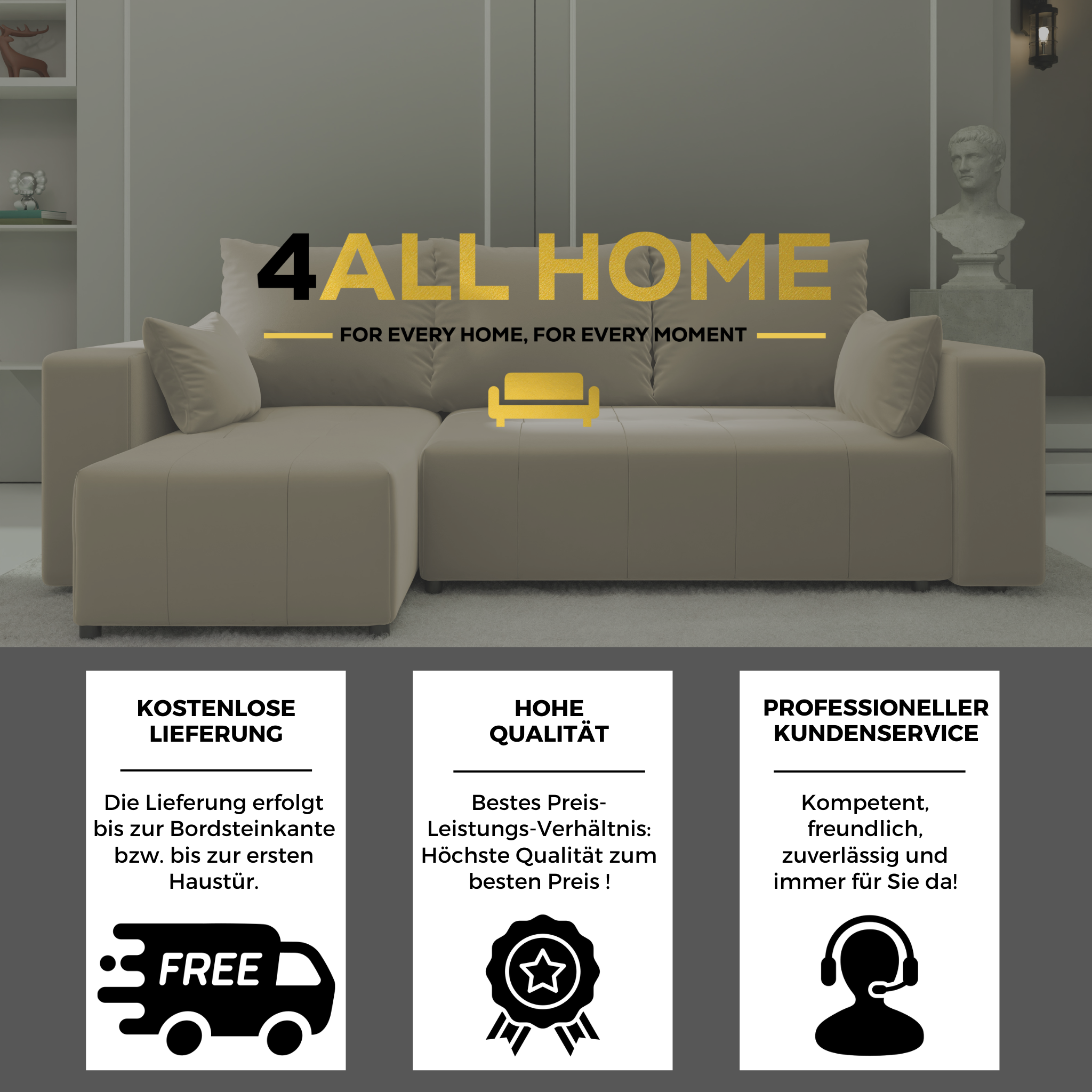 Ecksofa mit Schlaffunktion Tico Velour Royal Velvet